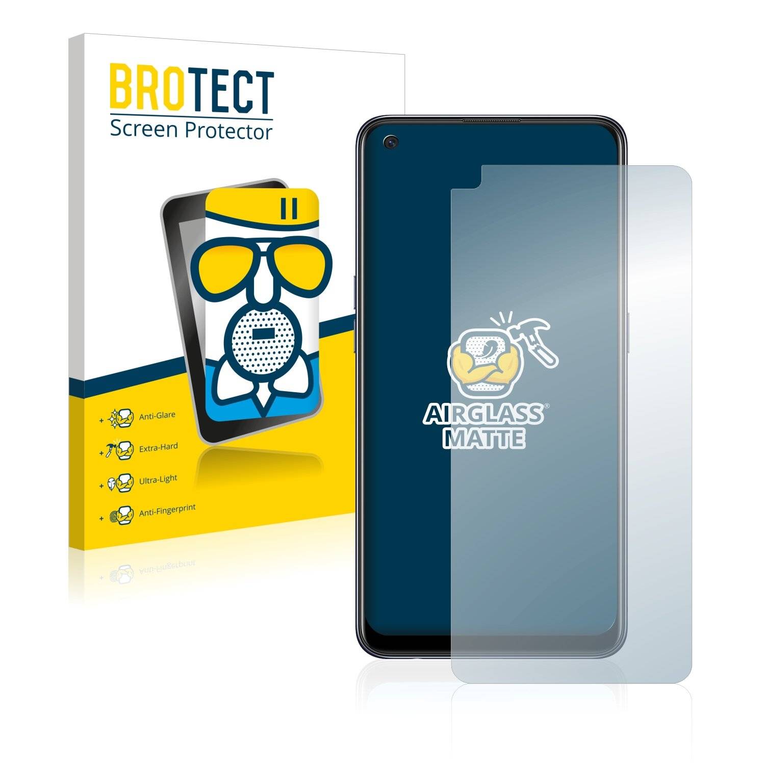 BROTECT AirGlass Matte Schutzglas Folie für Oppo Reno 6