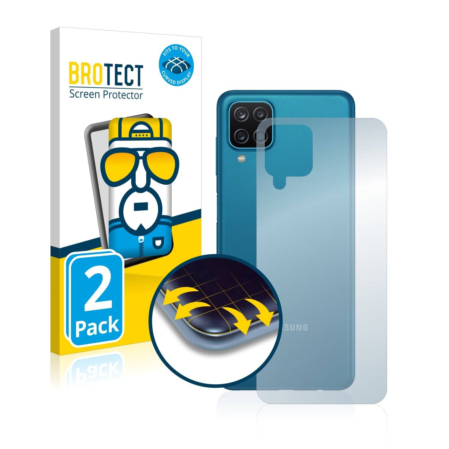 2x BROTECT Flex Full-Cover Displayschutzfolie für Samsung Galaxy A12
