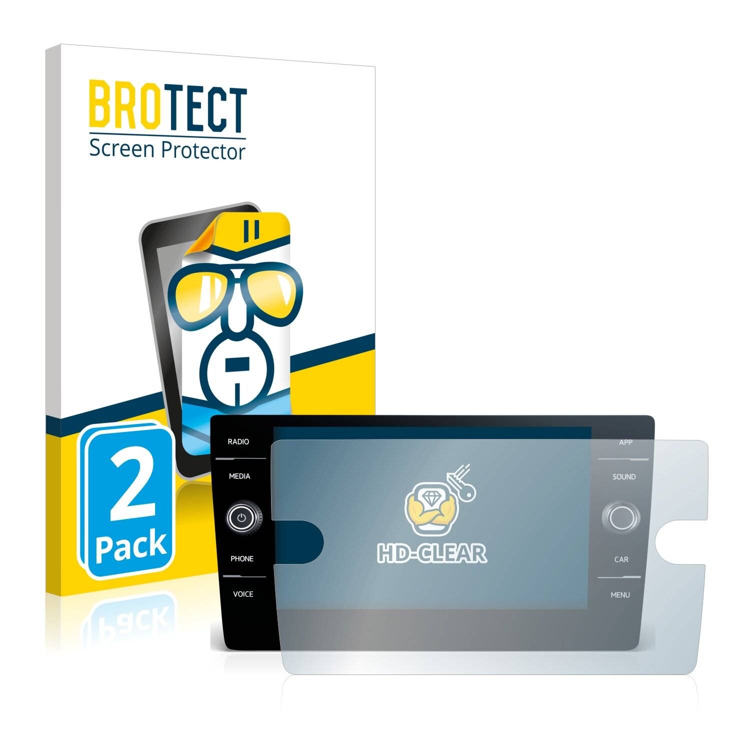 2x BROTECT HD-Clear Displayschutzfolie für Volkswagen Tiguan II Allspace 2017-2021 Discover