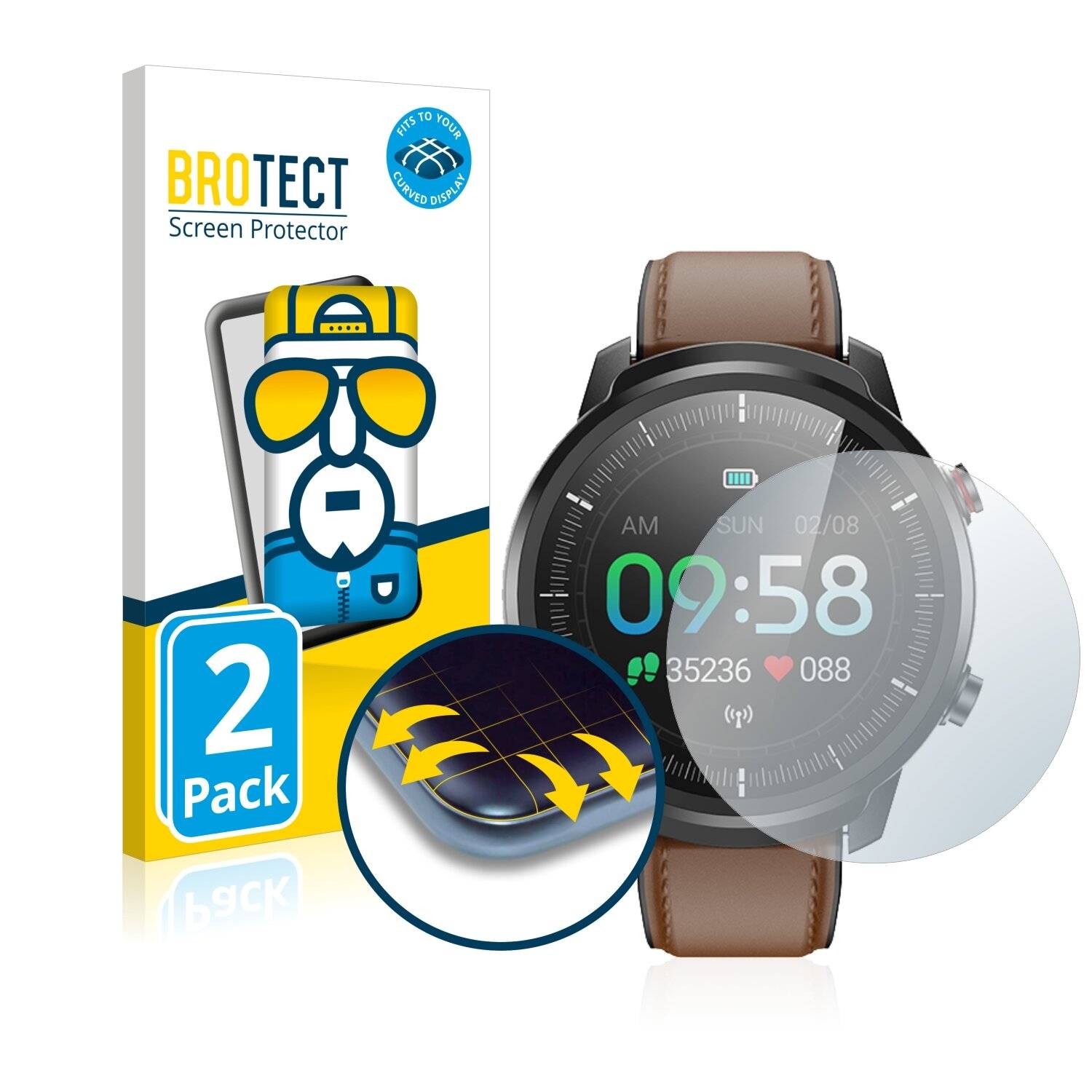 2x BROTECT Flex Full-Cover Displayschutzfolie für Hommie