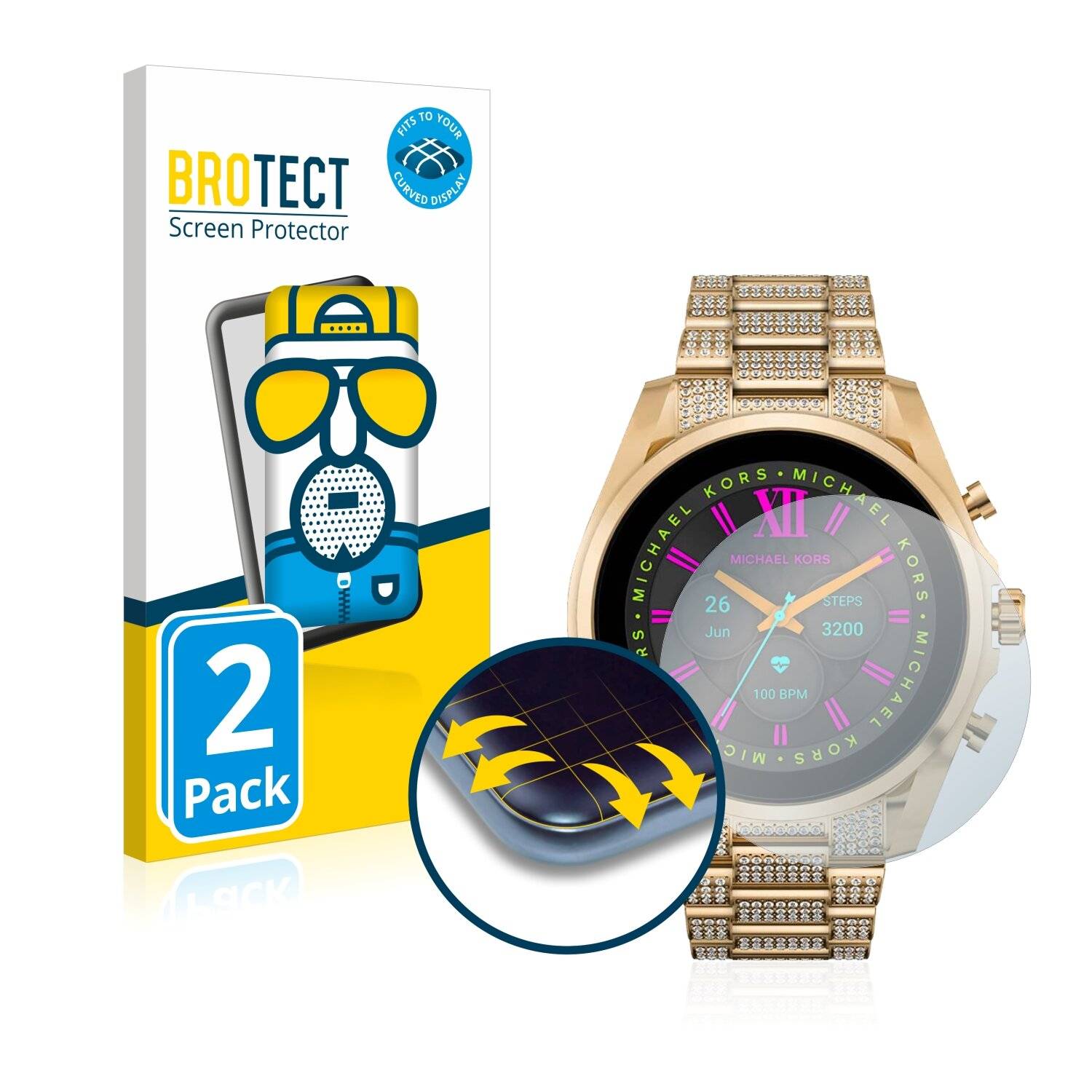 2x BROTECT Flex Matte Full-Cover Displayschutzfolie für Michael Kors Access Gen 6