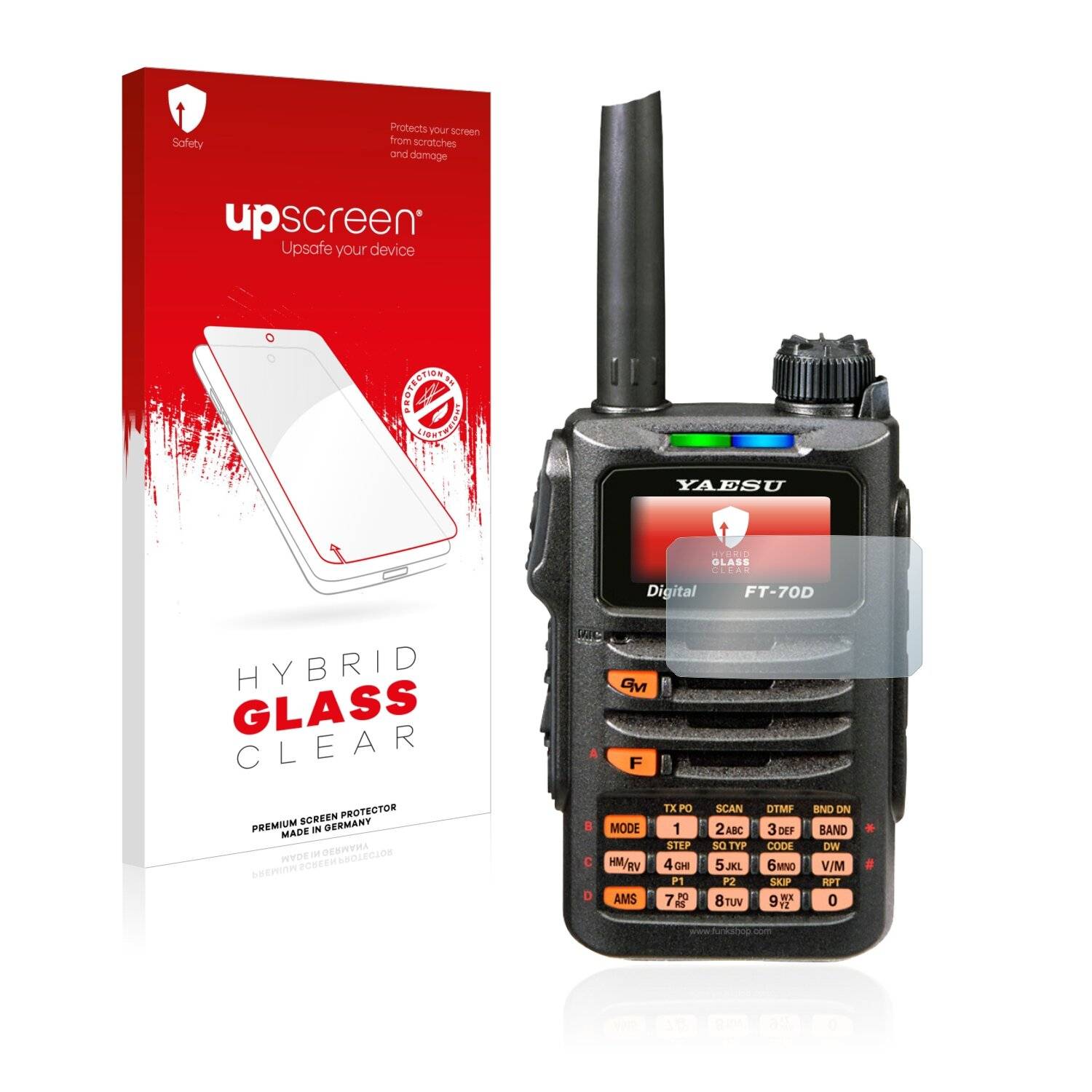 upscreen Hybrid Glass Clear Premium Schutzglas Folie für Yaesu