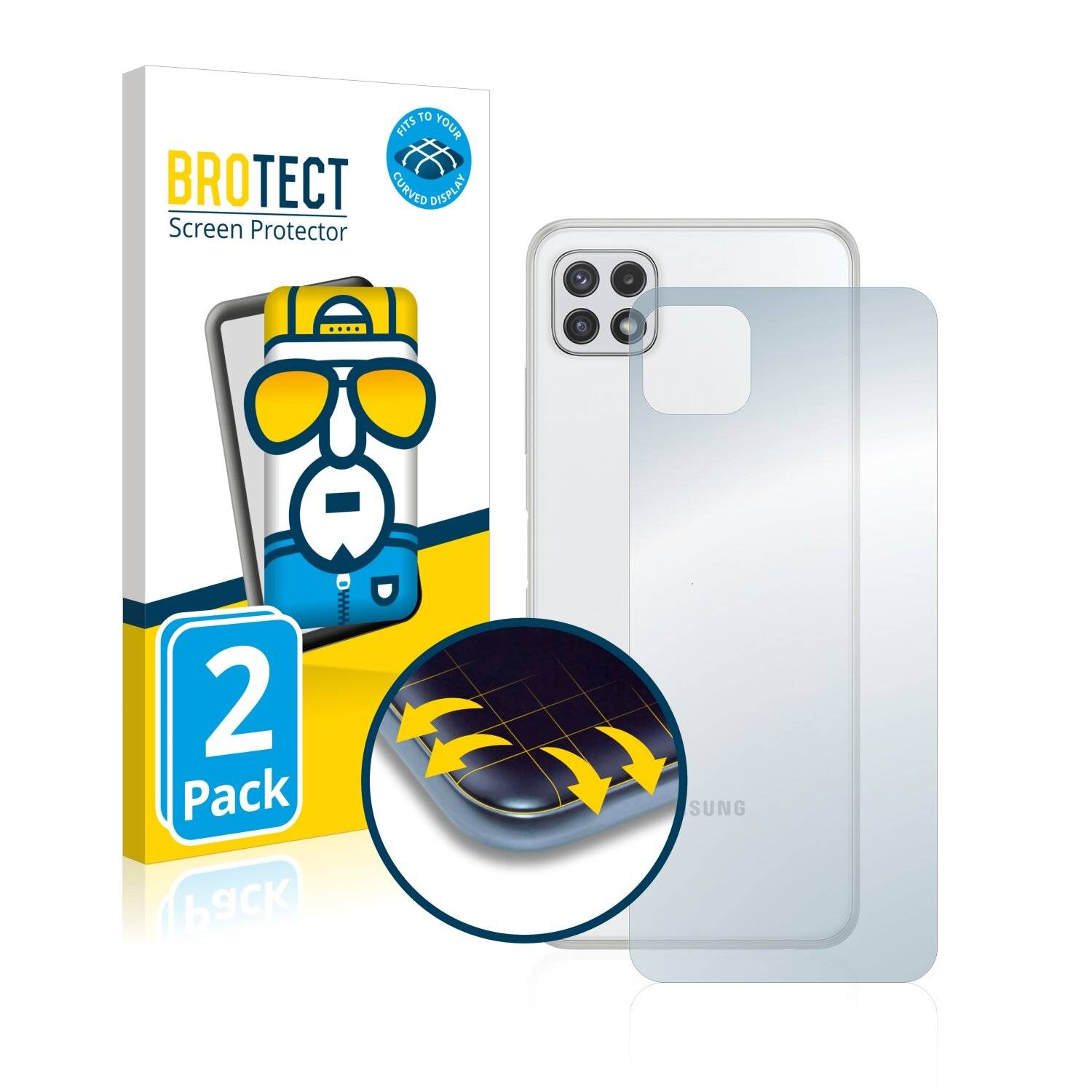 2x BROTECT Flex Full-Cover Displayschutzfolie für Samsung Galaxy A22 5G
