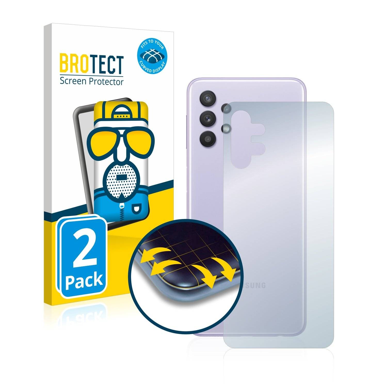 2x BROTECT Flex Matte Full-Cover Displayschutzfolie für Samsung Galaxy A32