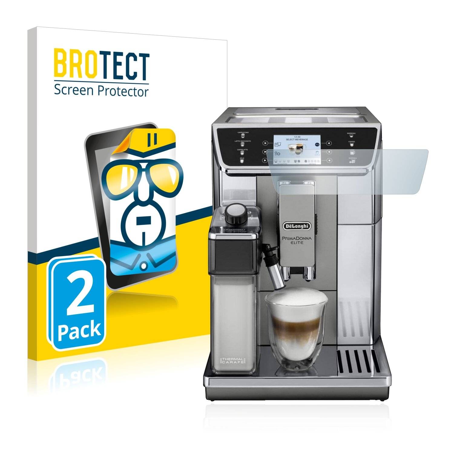 2x BROTECT HD-Clear Displayschutzfolie für DeLonghi Primadonna Elite