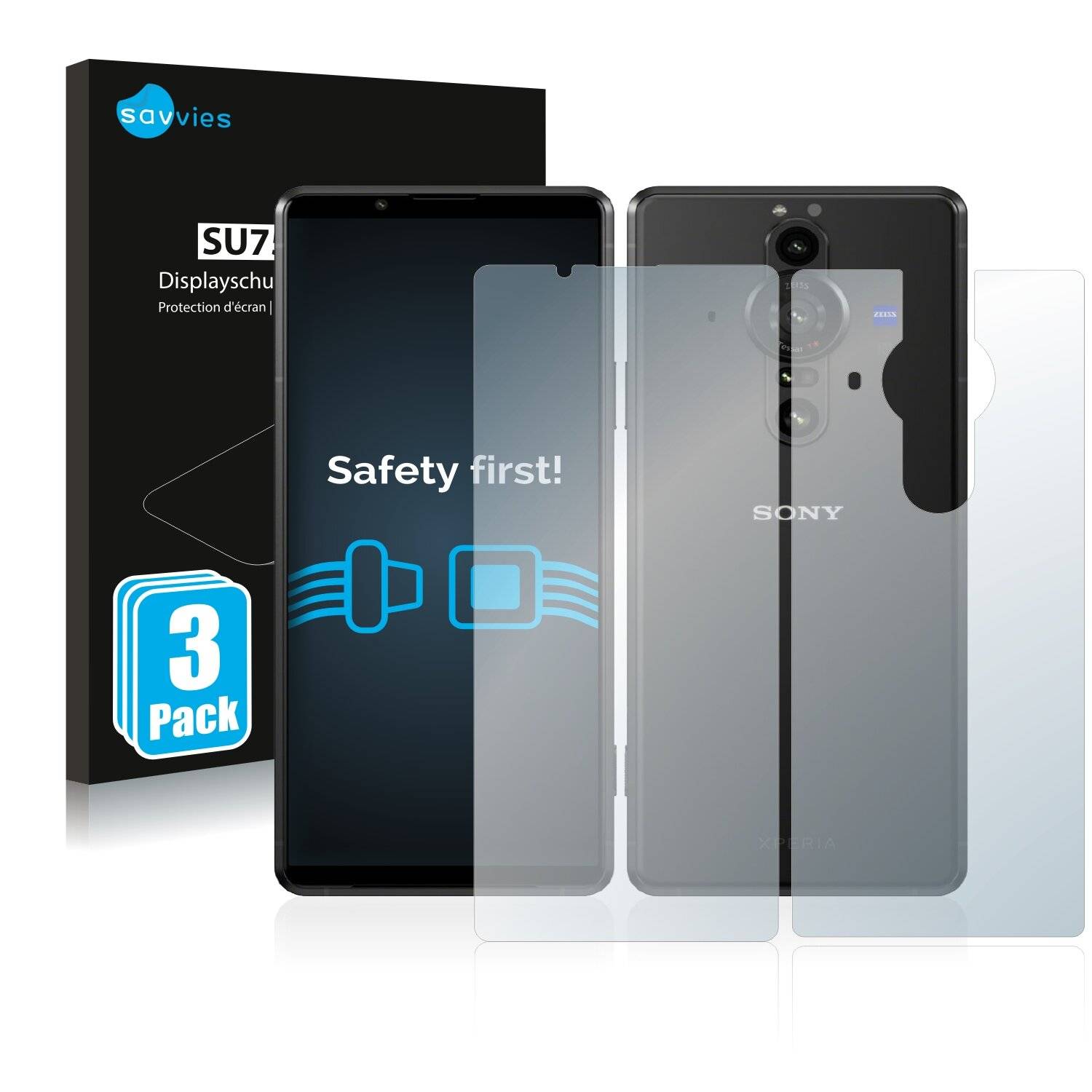 6x Savvies SU75 Displayschutzfolie für Sony Xperia Pro-I (Vorder +