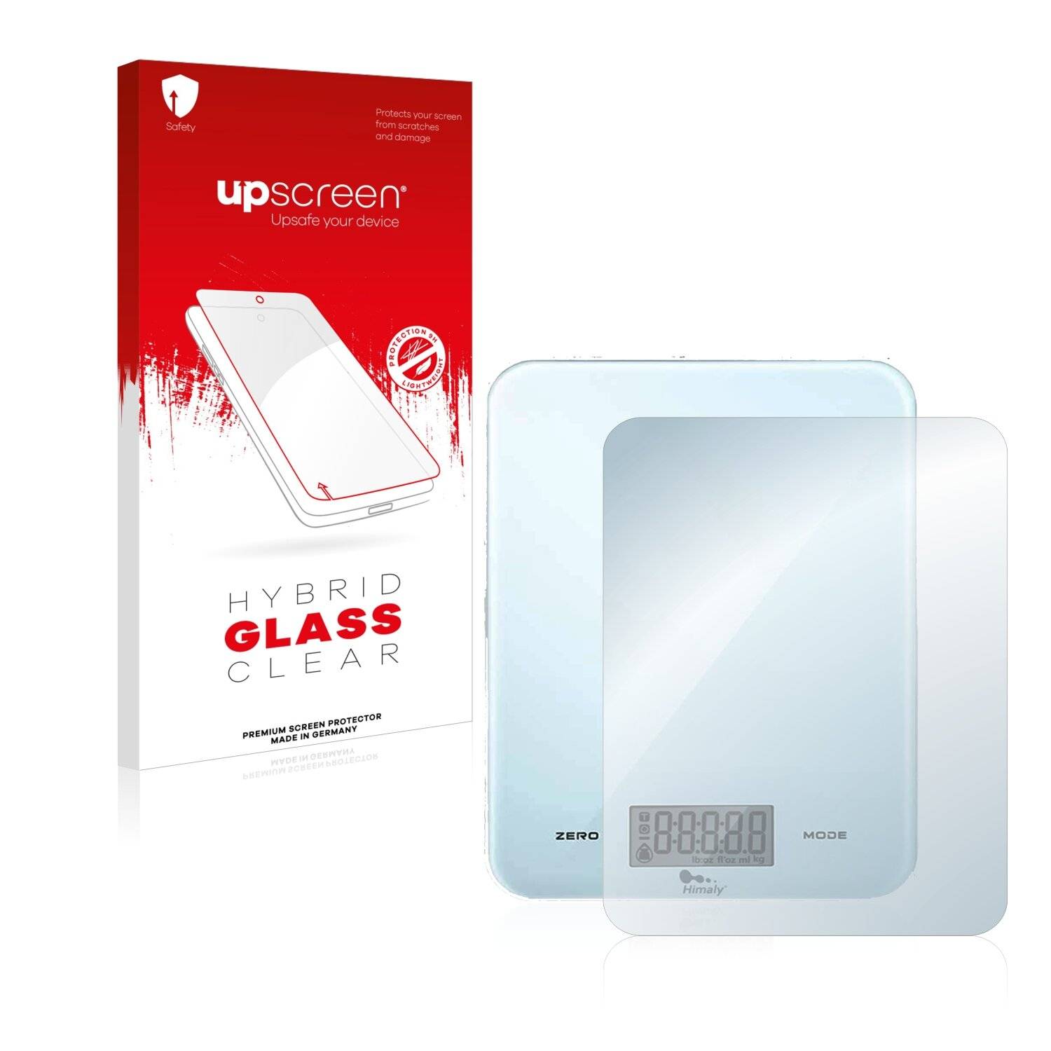 upscreen Hybrid Glass Clear Premium Schutzglas Folie für Himlay X1296 Digital Kitchen