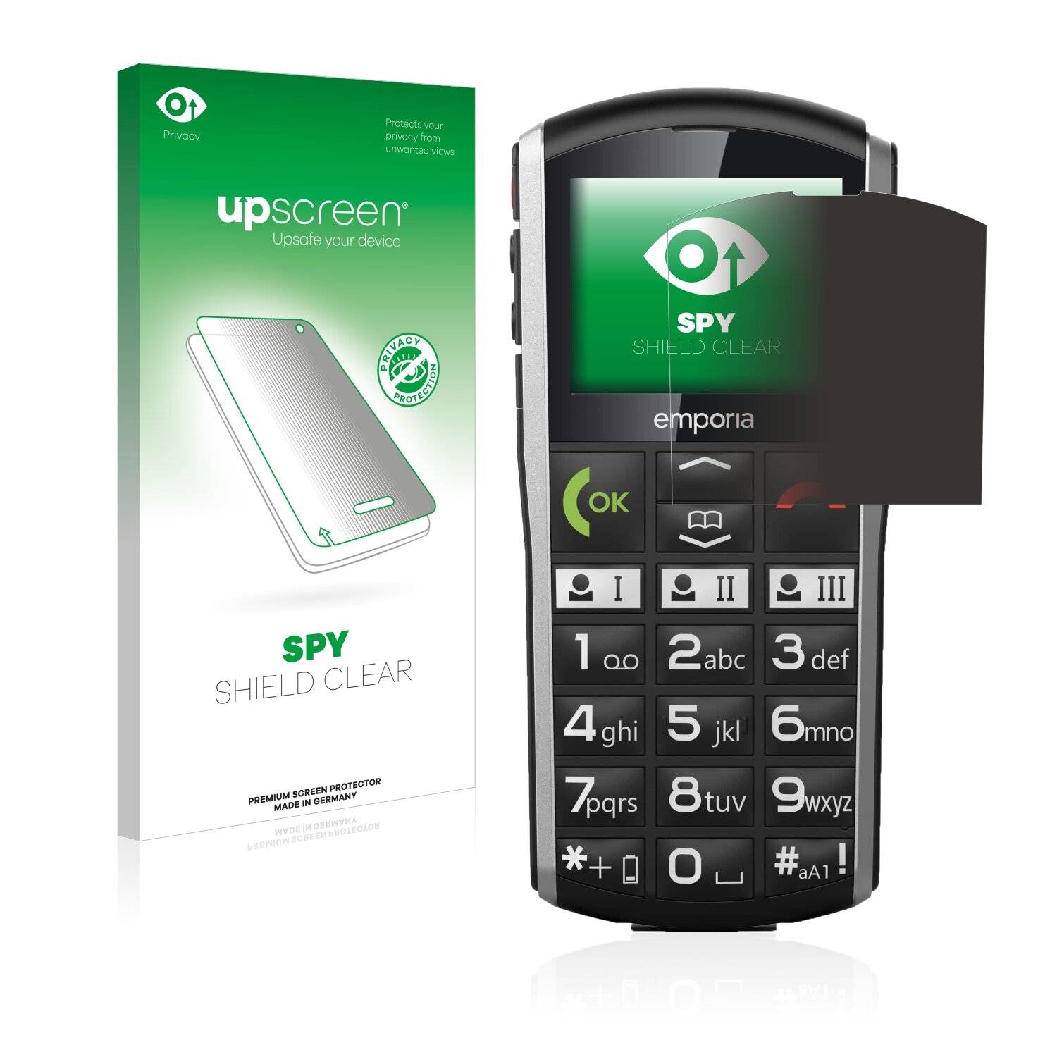 upscreen Spy Shield Clear Premium Blickschutzfolie für Emporia