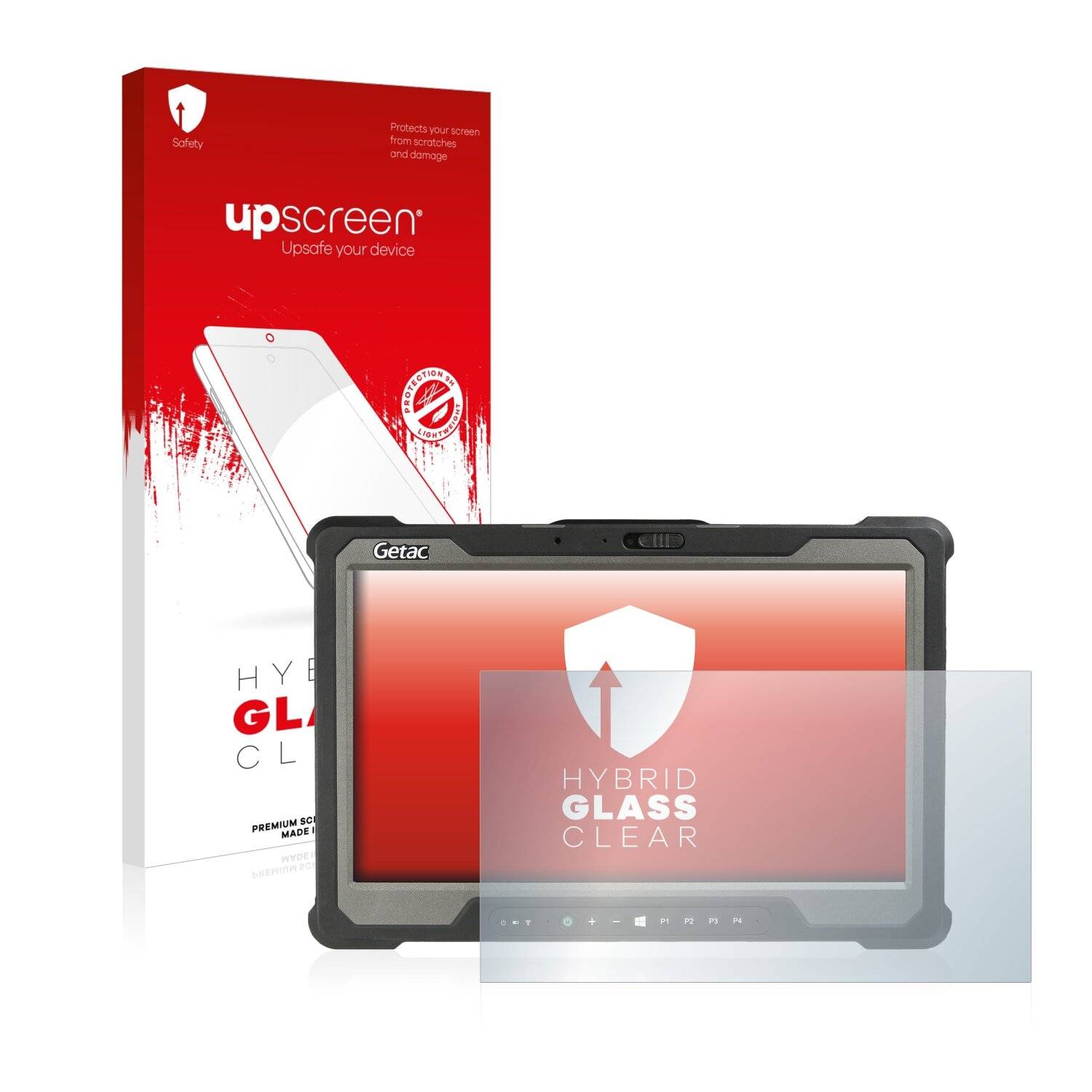 upscreen Hybrid Glass Clear Premium Schutzglas Folie für Getac