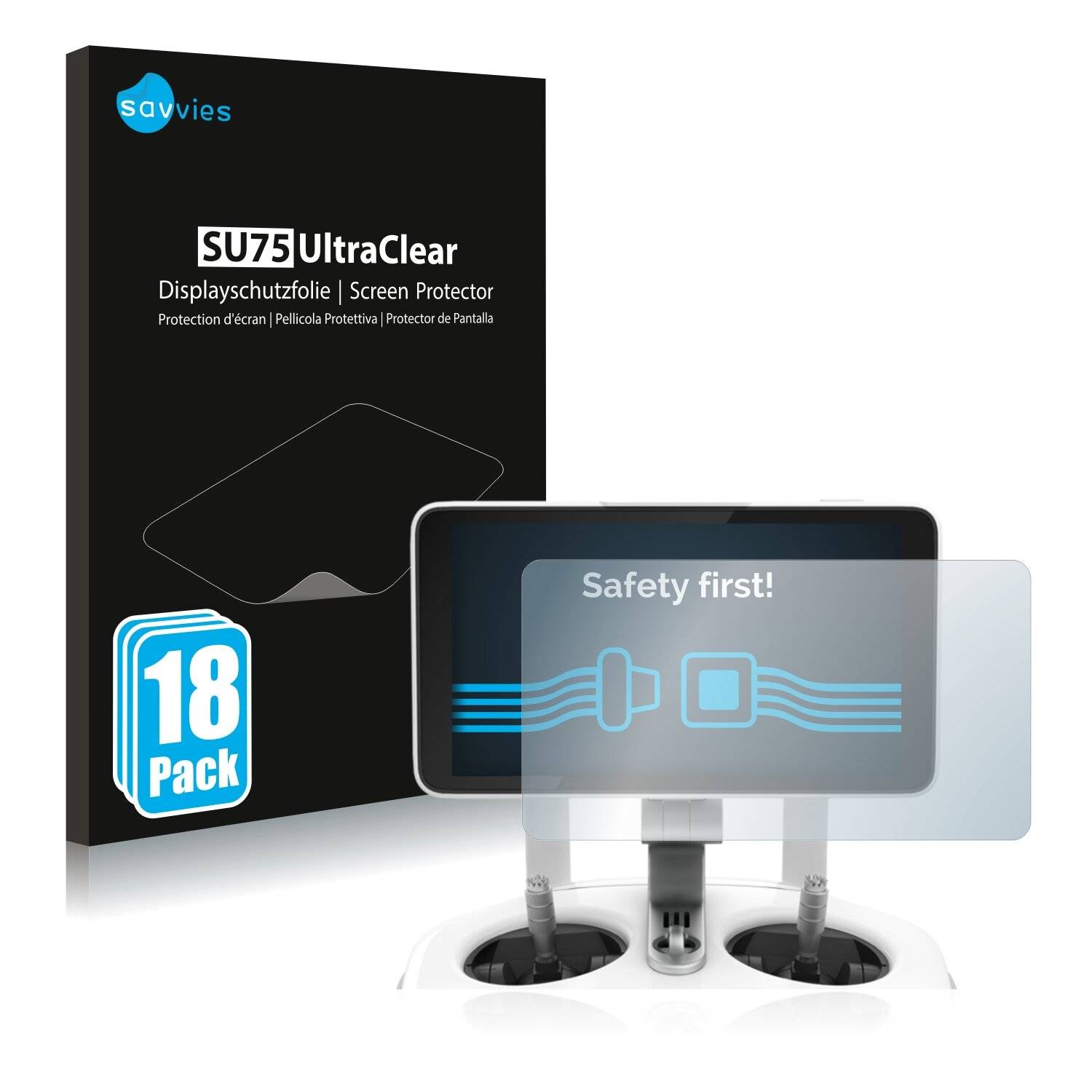 18x Savvies SU75 Displayschutzfolie für DJI Phantom 4 Pro+/Adv+