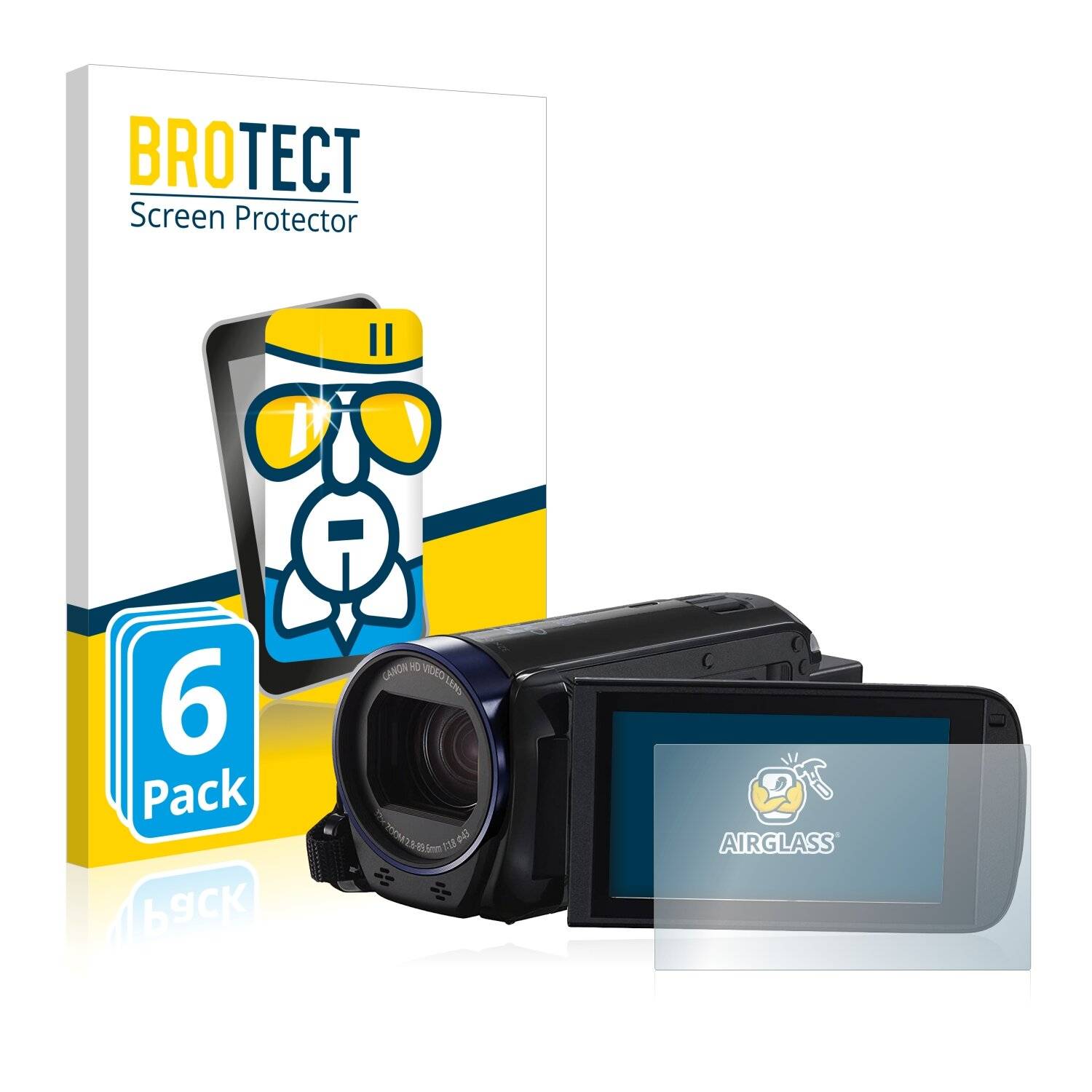 6x BROTECT AirGlass Schutzglas Folie für Canon Legria HF