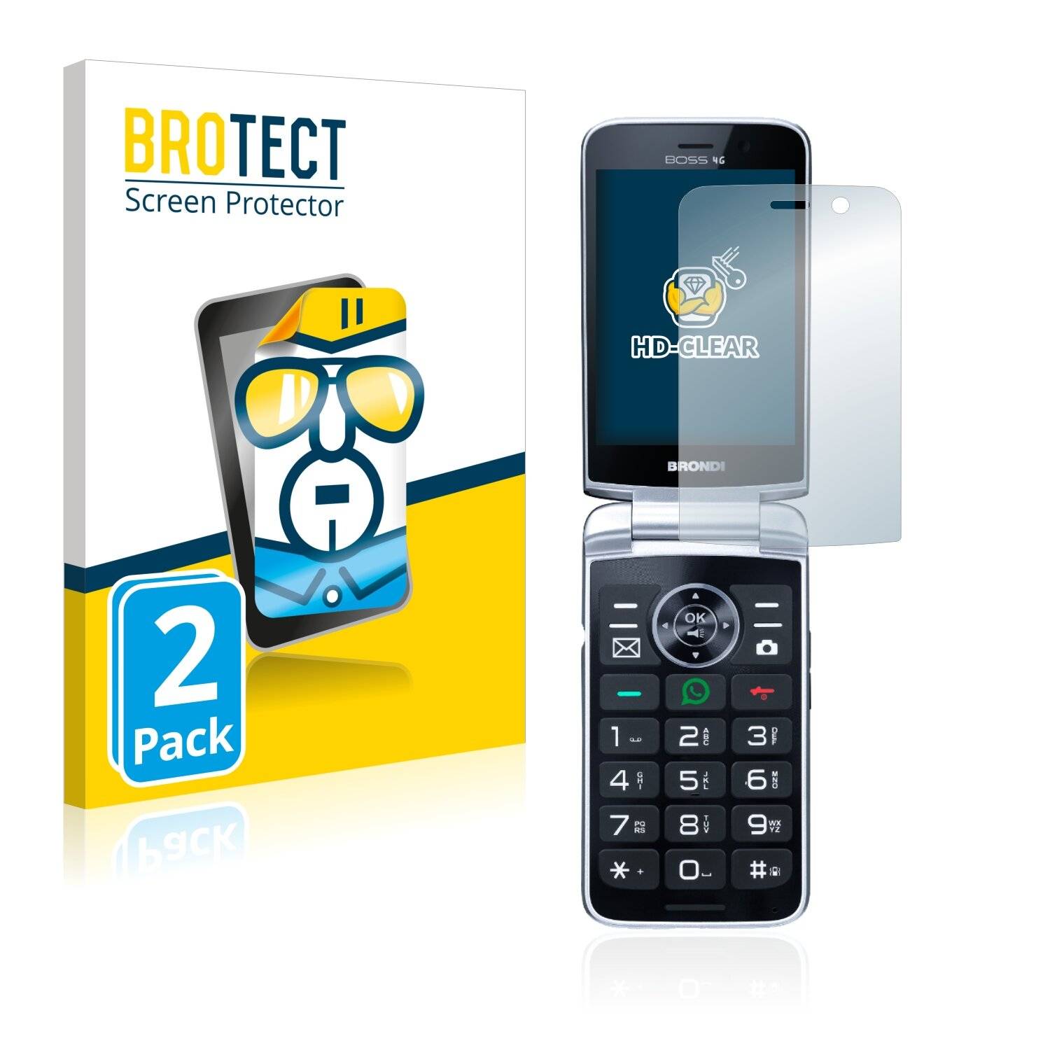 2x BROTECT HD-Clear Displayschutzfolie für Brondi Boss