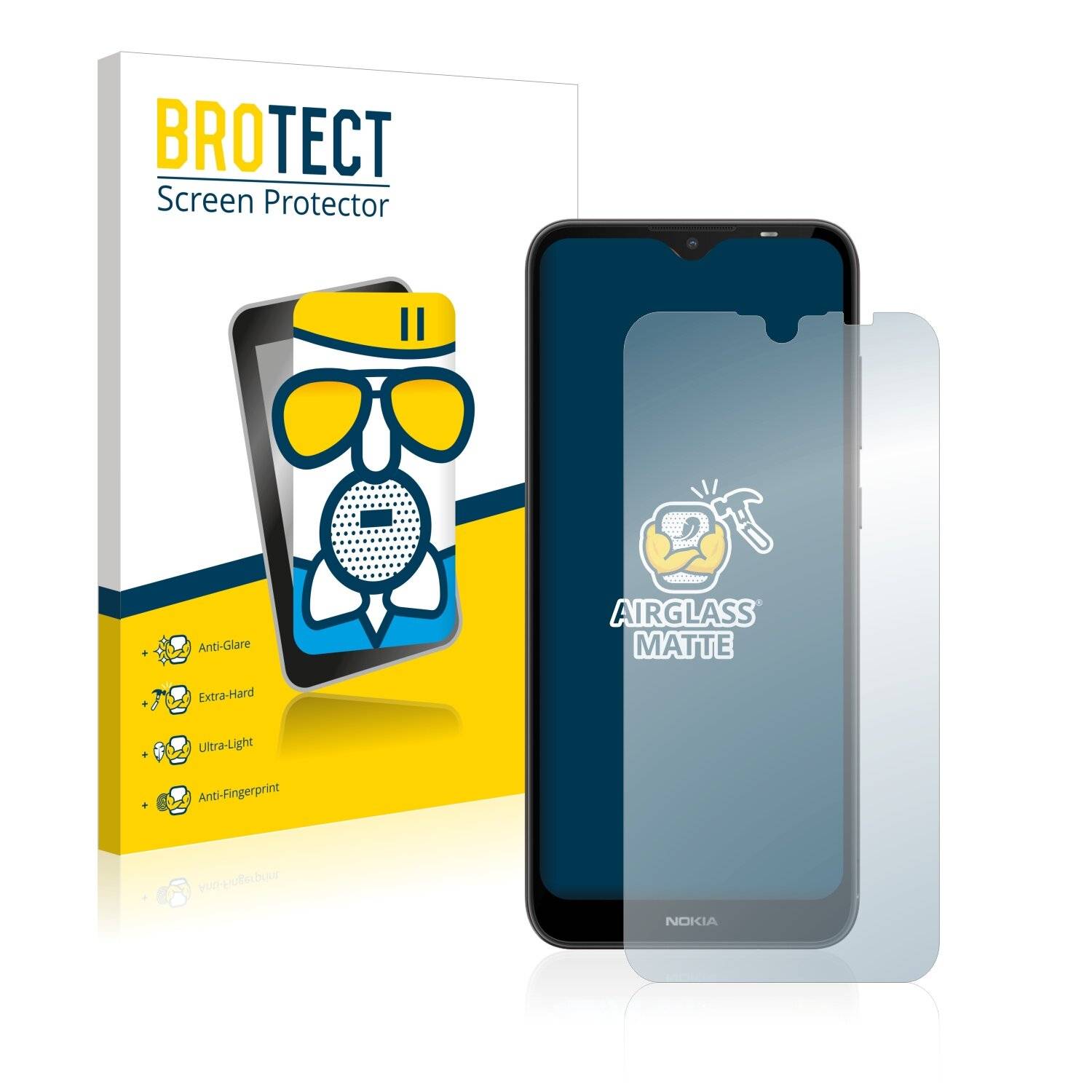 BROTECT AirGlass Matte Schutzglas Folie für Nokia