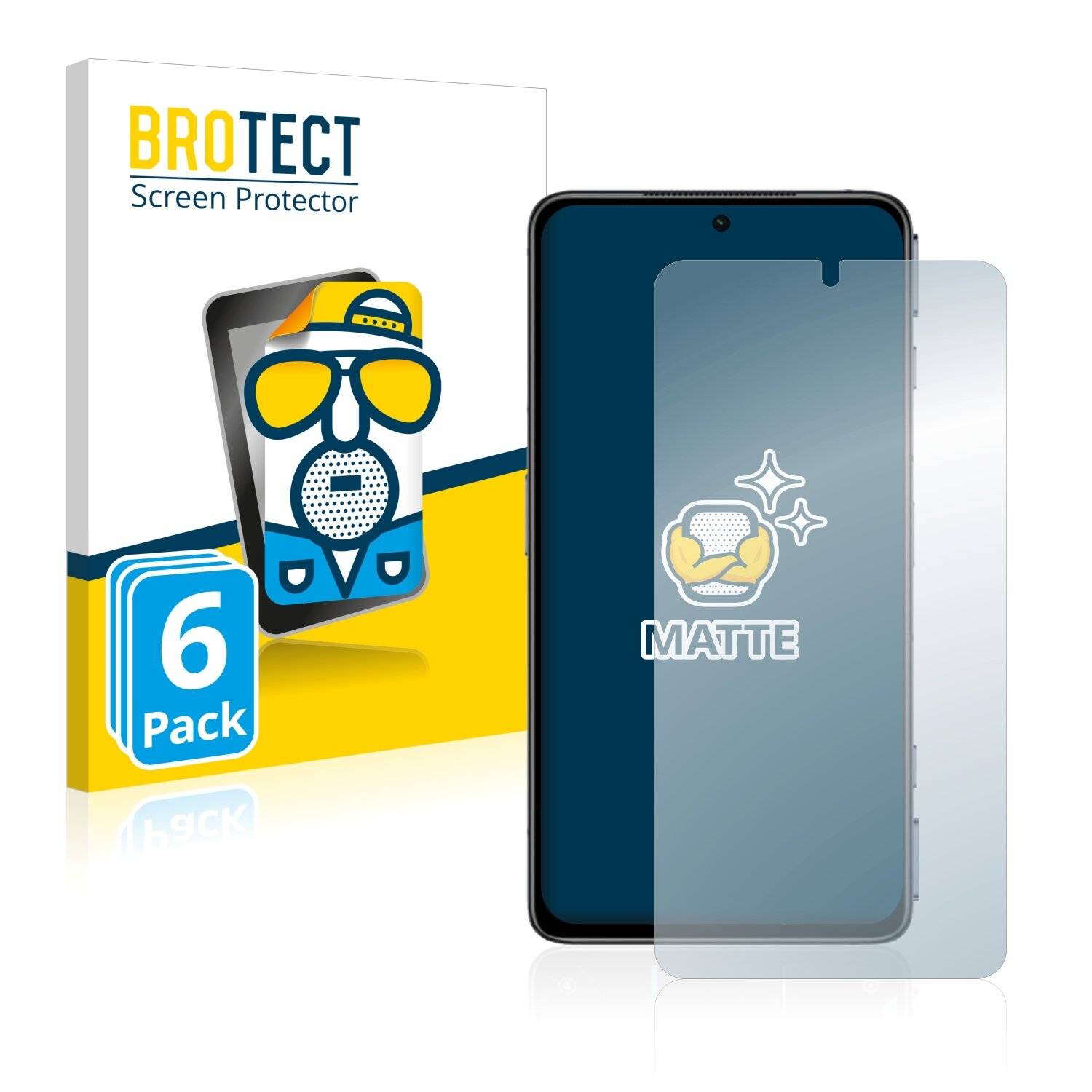 6x BROTECT Matte Displayschutzfolie für Xiaomi Black Shark 4S - Entspiegelt,