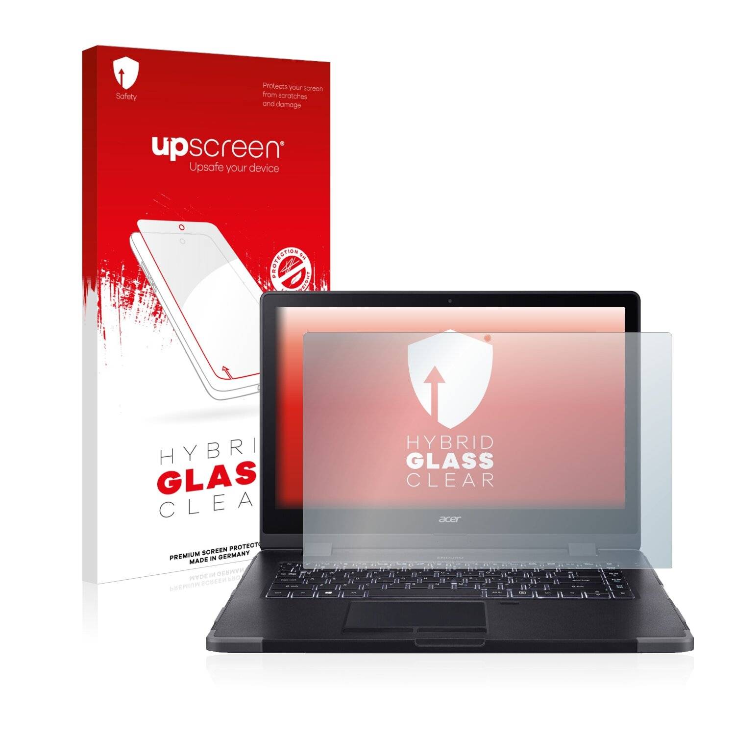 upscreen Hybrid Glass Clear Premium Schutzglas Folie für Acer Enduro Urban