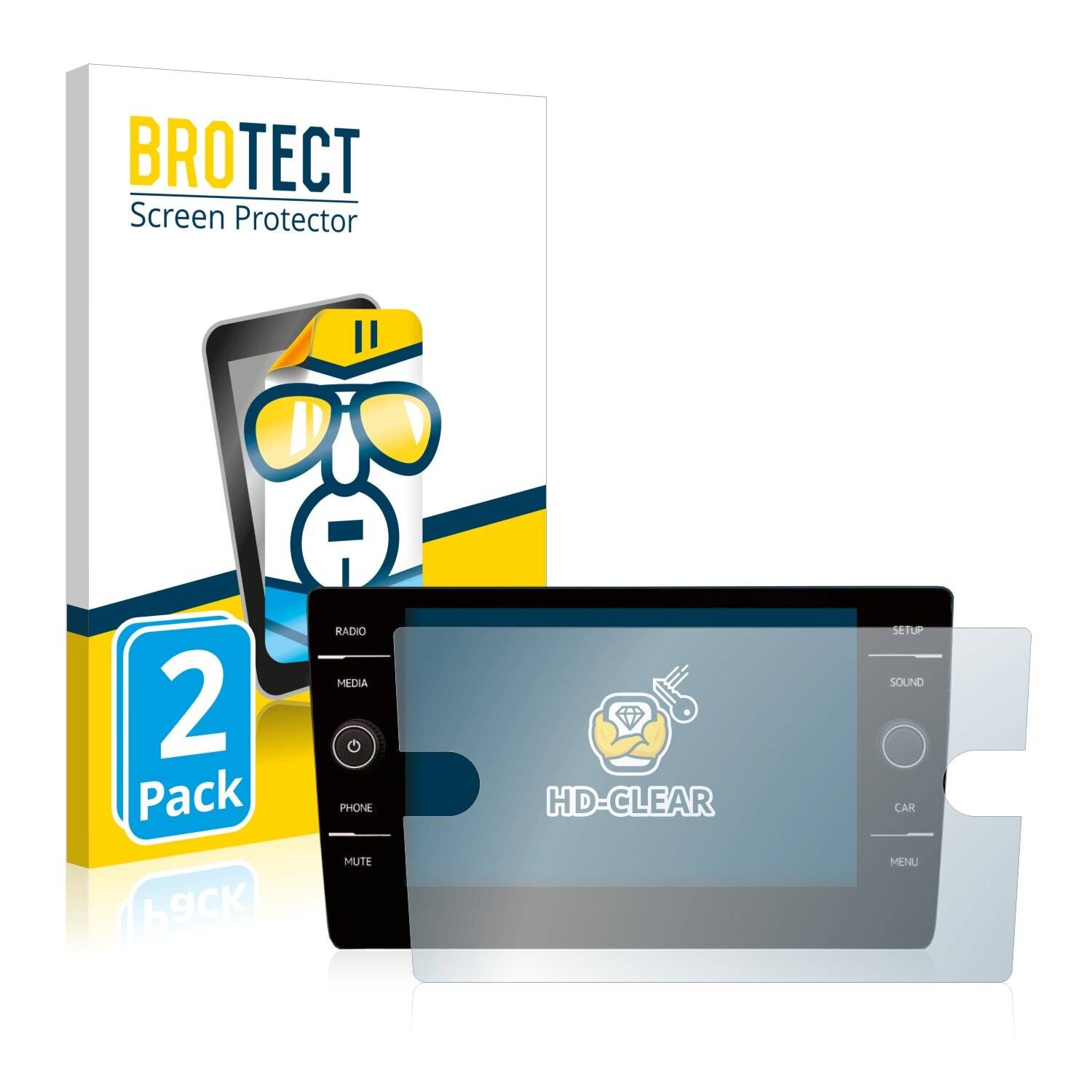 2x BROTECT HD-Clear Displayschutzfolie für Volkswagen Golf Sportsvan 2018 Composition Media