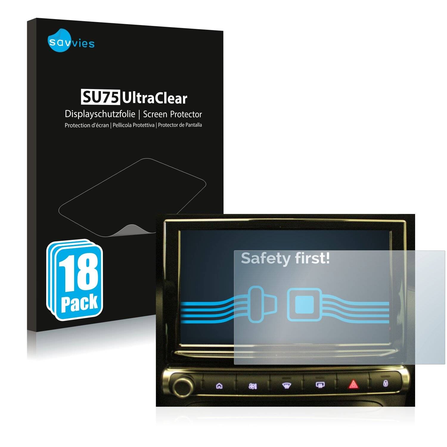 18x Savvies SU75 Displayschutzfolie für Citroen C3 Aircross Infotainment