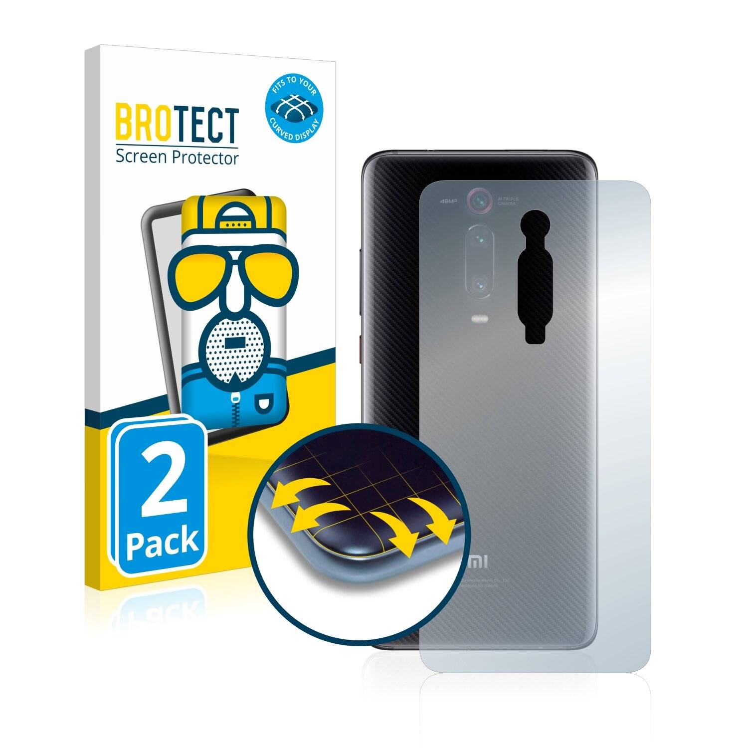 2x BROTECT Flex Matte Full-Cover Displayschutzfolie für Xiaomi Mi 9T