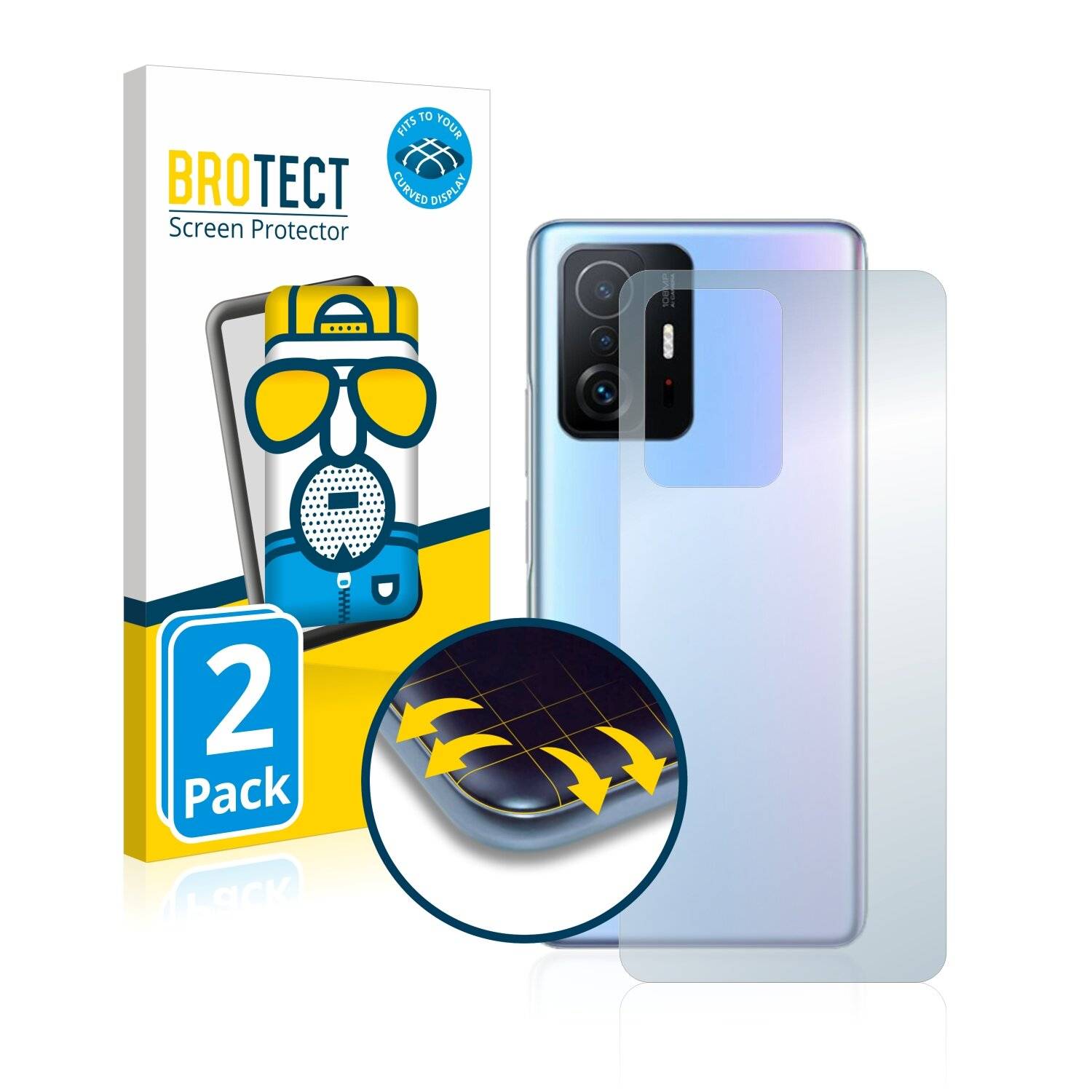 2x BROTECT Flex Matte Full-Cover Displayschutzfolie für Xiaomi 11T
