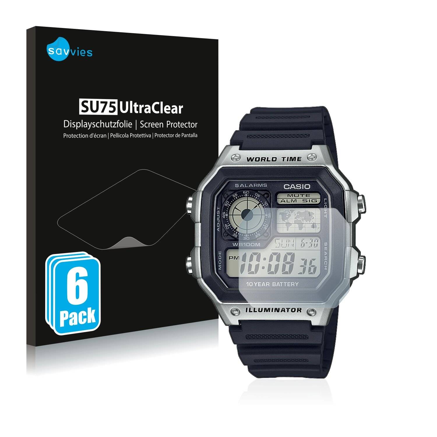 6x Savvies SU75 Displayschutzfolie für Casio