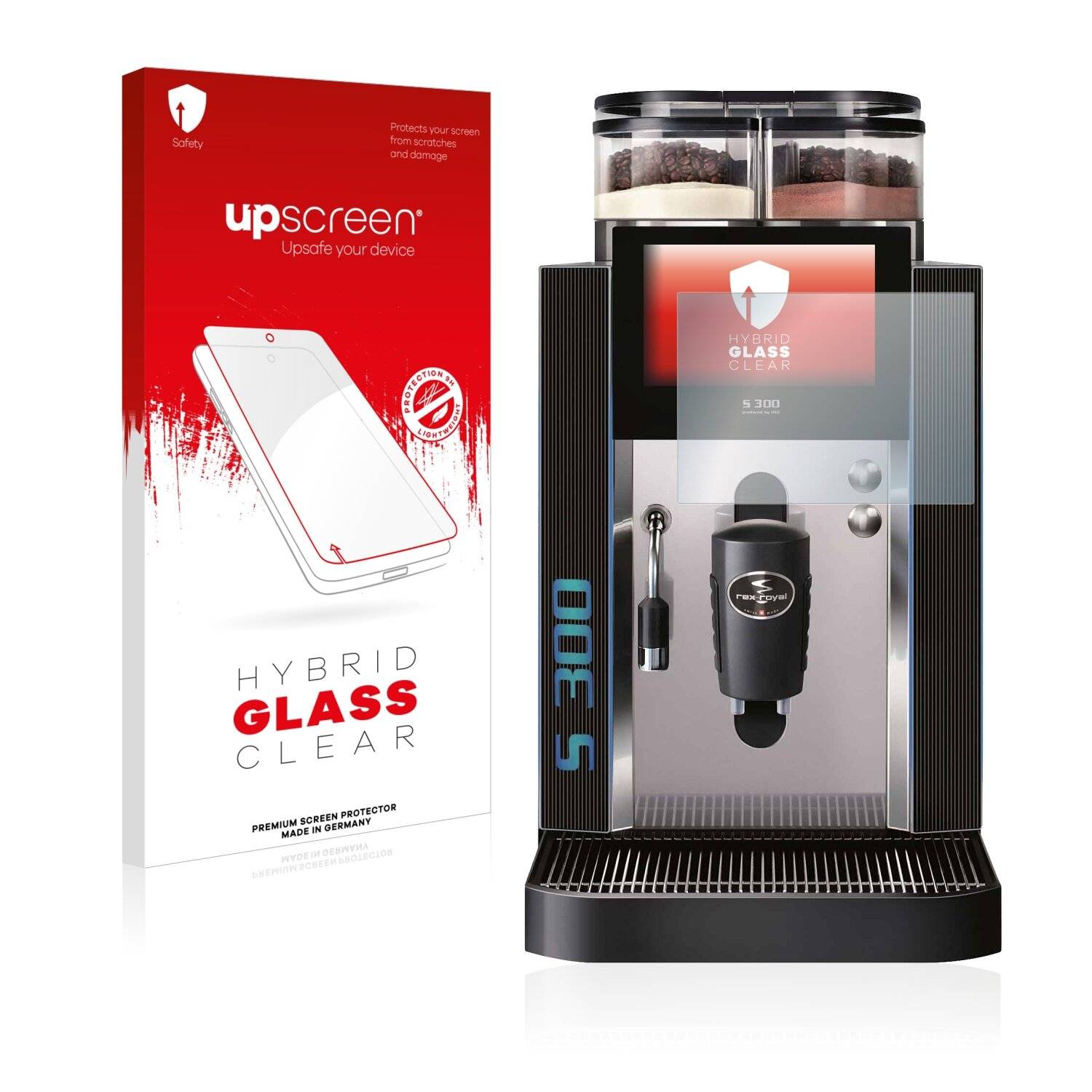 upscreen Hybrid Glass Clear Premium Schutzglas Folie für Rex-Royal S300