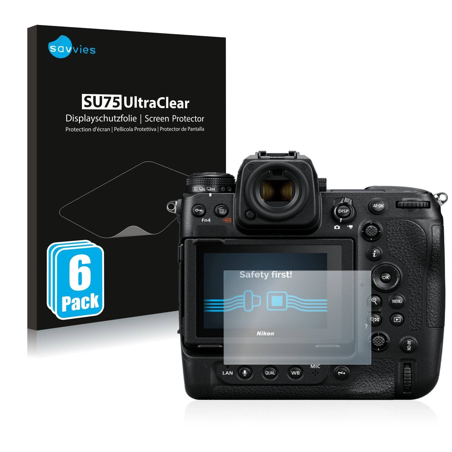 6x Savvies SU75 Displayschutzfolie für Nikon Z