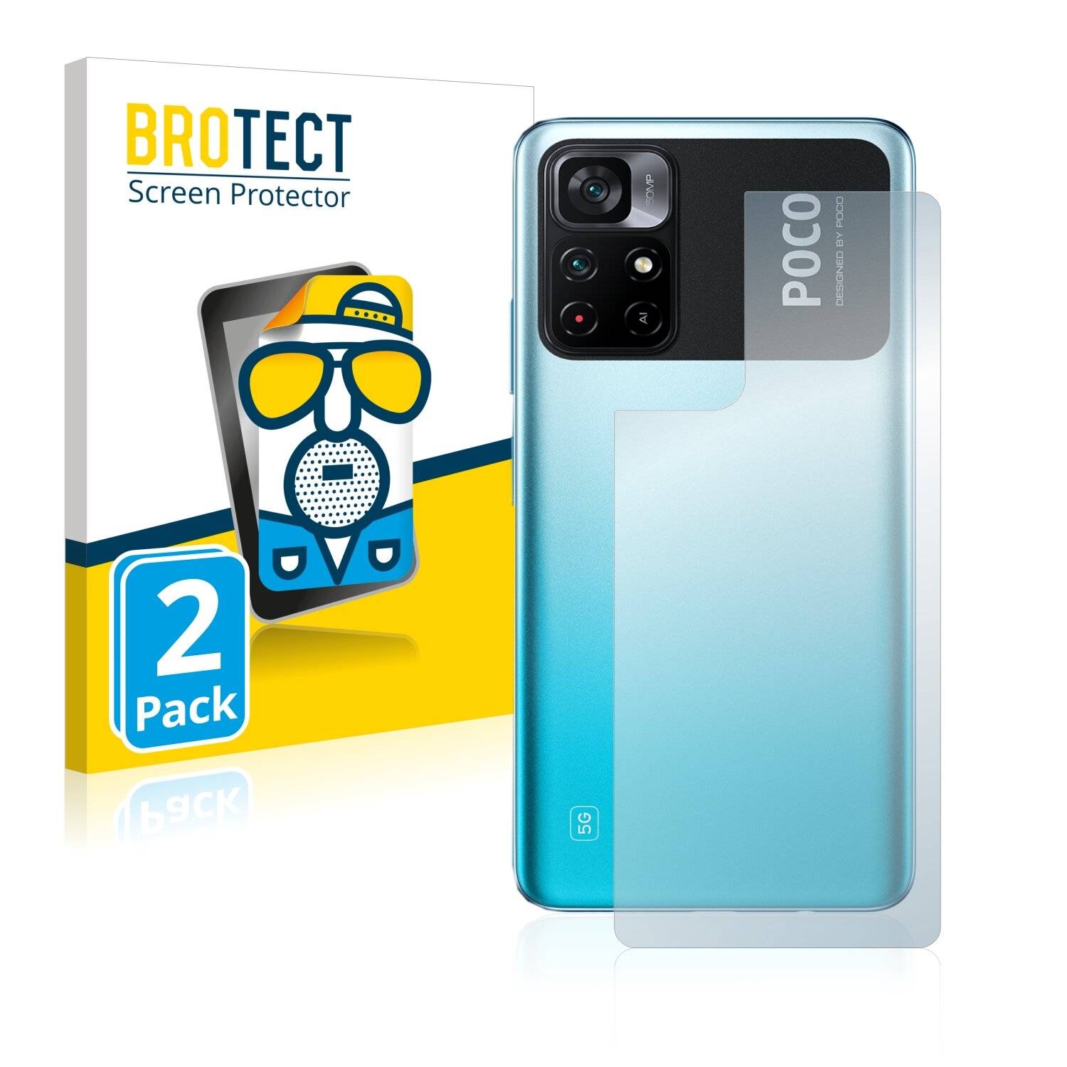 2x BROTECT Matte Displayschutzfolie für Xiaomi Poco M4 Pro 5G (Rückseite) - Entspiegelt,