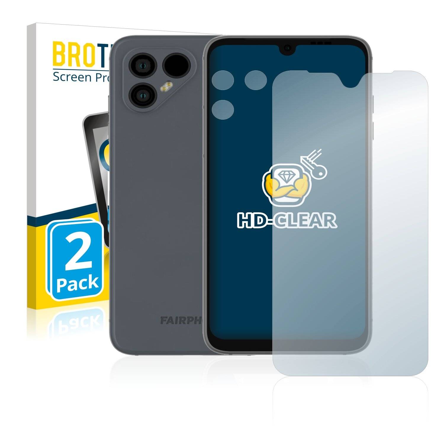 2x BROTECT HD-Clear Displayschutzfolie für Fairphone 4 (Vorderseite +