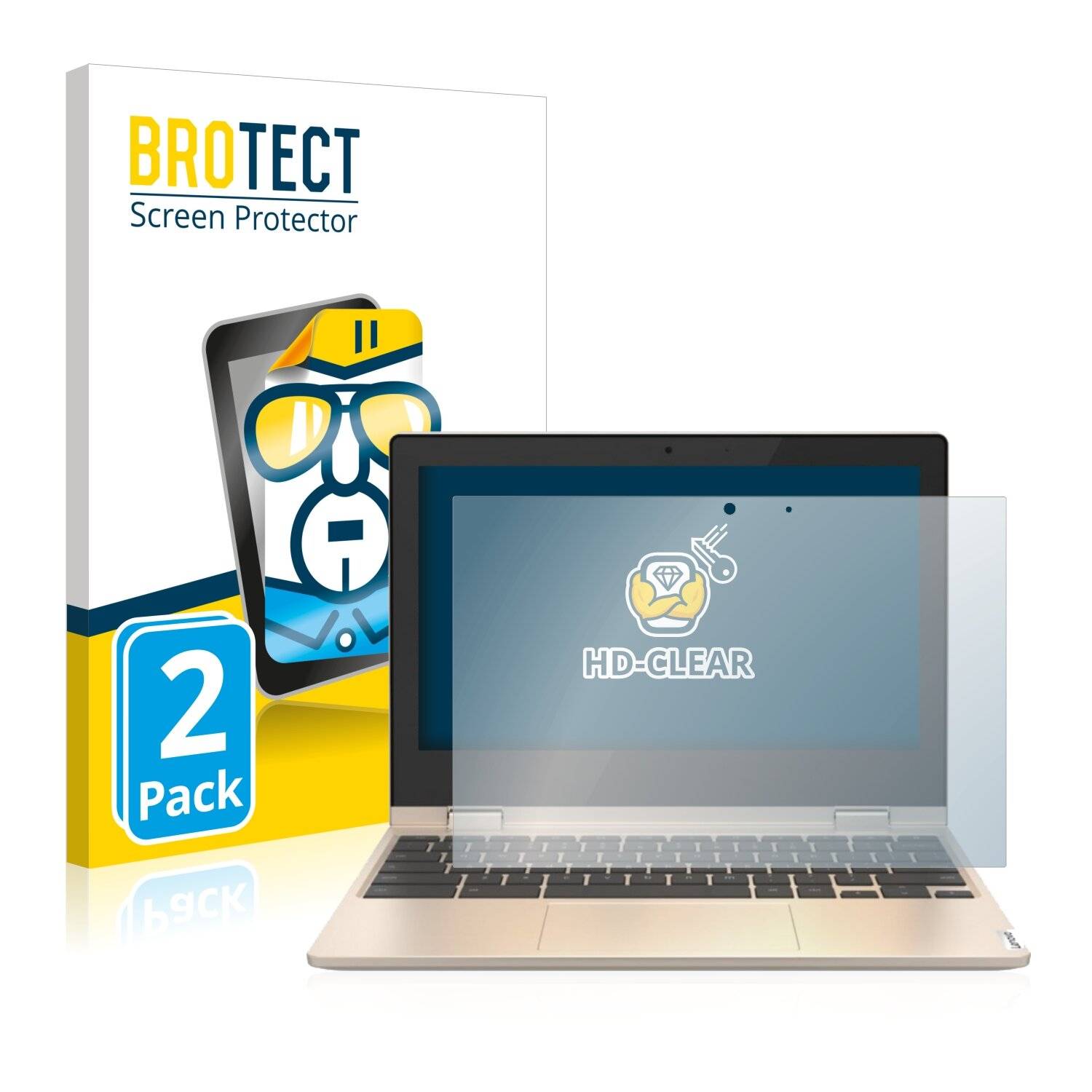 2x BROTECT HD-Clear Displayschutzfolie für Lenovo IdeaPad Flex 3