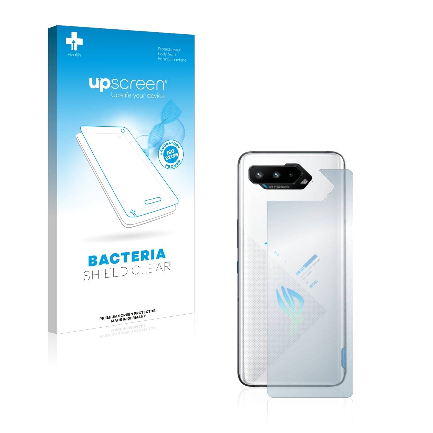 upscreen Bacteria Shield Clear Premium Antibakterielle Displayschutzfolie für Asus ROG Phone