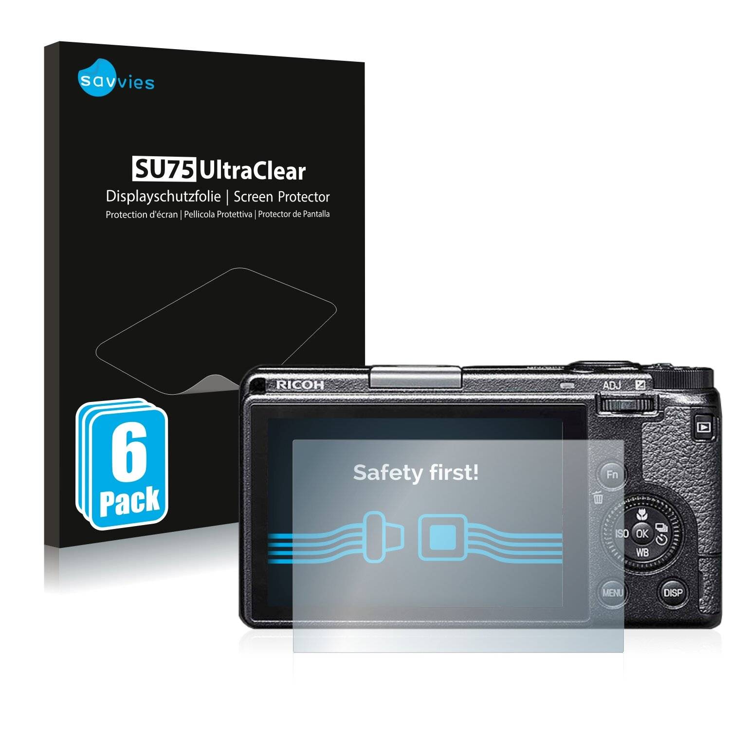 6x Savvies SU75 Displayschutzfolie für Ricoh GR