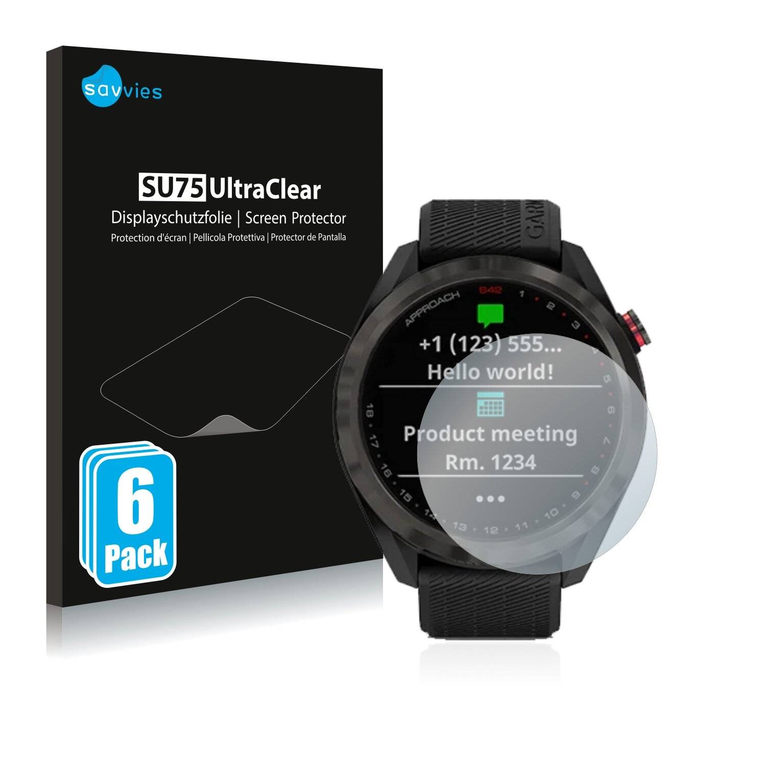 6x Savvies SU75 Displayschutzfolie für Garmin Approach