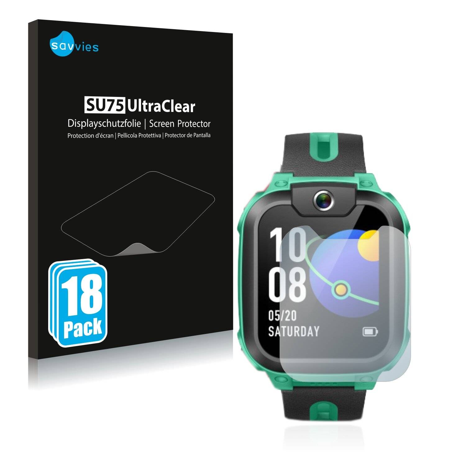 18x Savvies SU75 Displayschutzfolie für Imoo Watch Phone