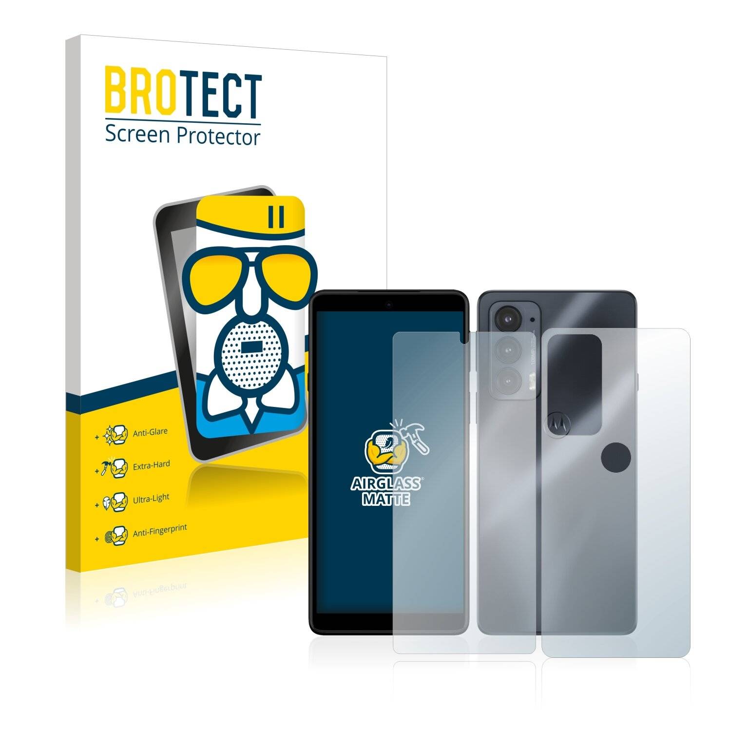 BROTECT AirGlass Matte Schutzglas Folie für Motorola Edge 20 (Vorder +