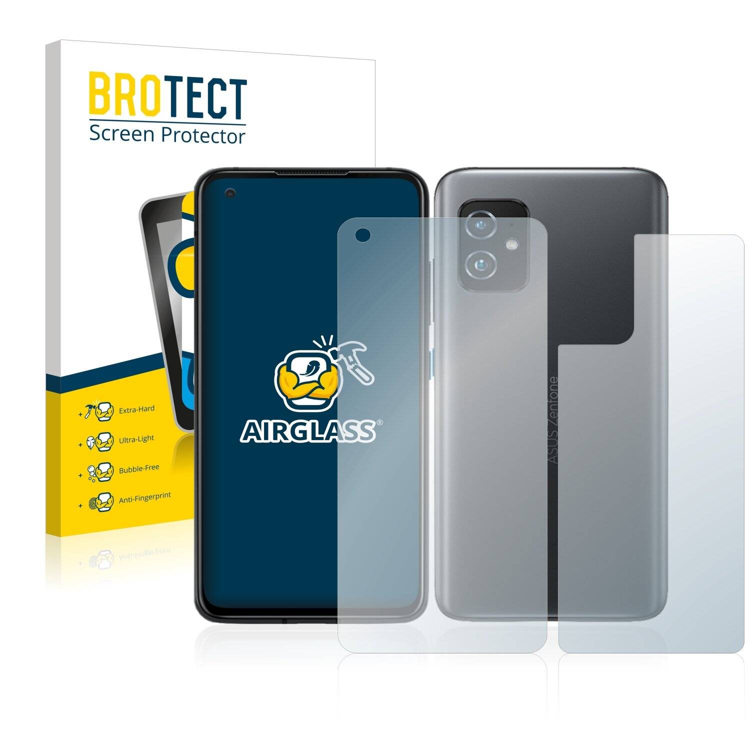 BROTECT AirGlass Schutzglas Folie für Asus ZenFone 8 (Vorder +