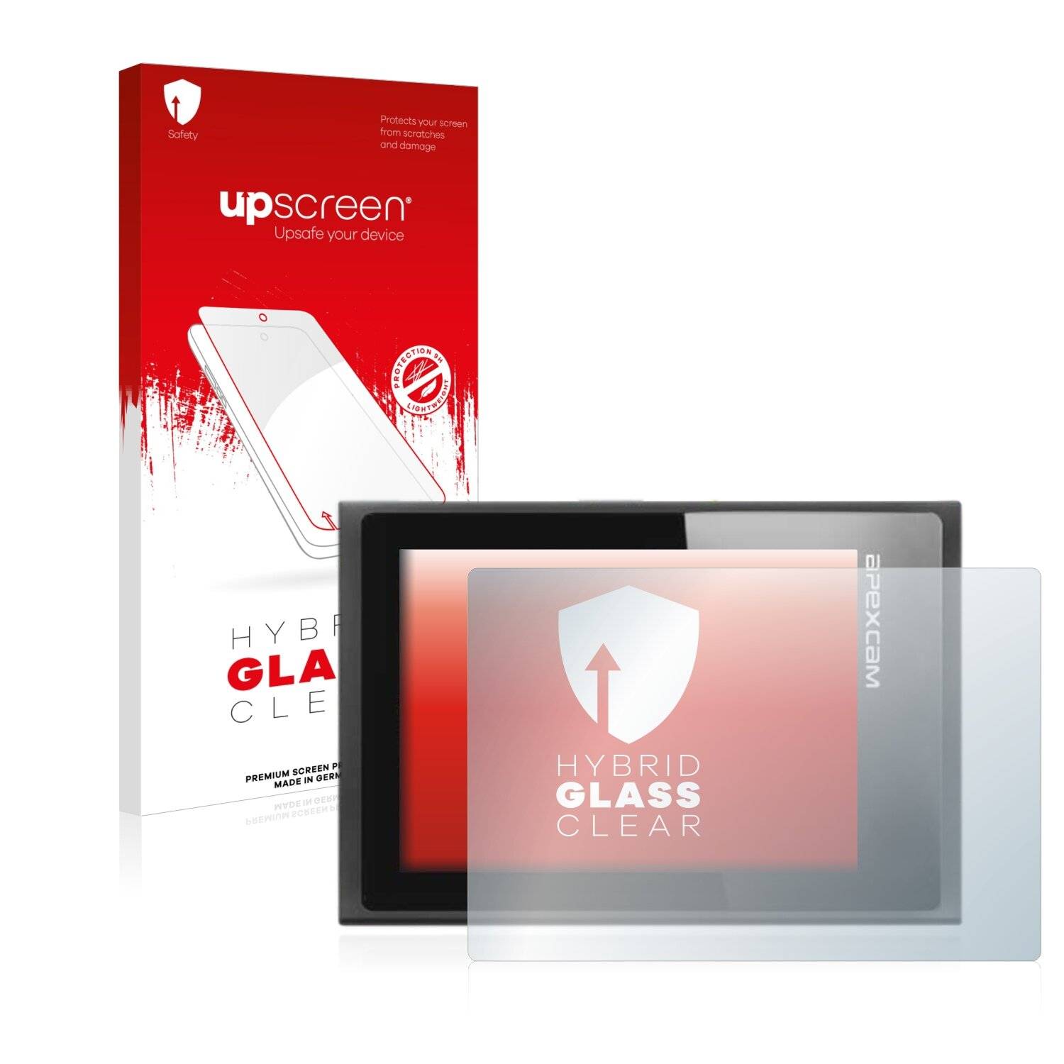 upscreen Hybrid Glass Clear Premium Schutzglas Folie für Apexcam M80