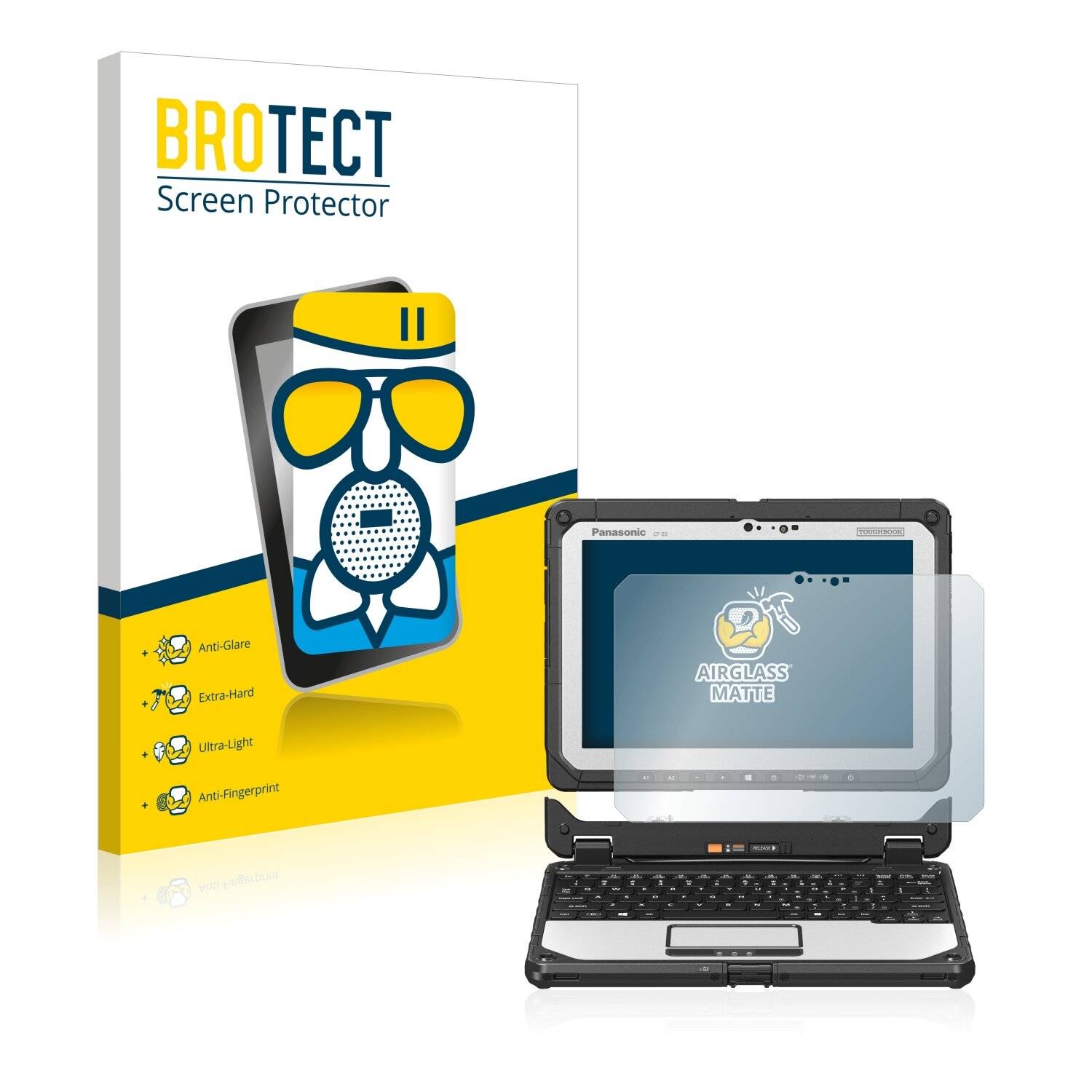 BROTECT AirGlass Matte Schutzglas Folie für Panasonic Toughbook 20