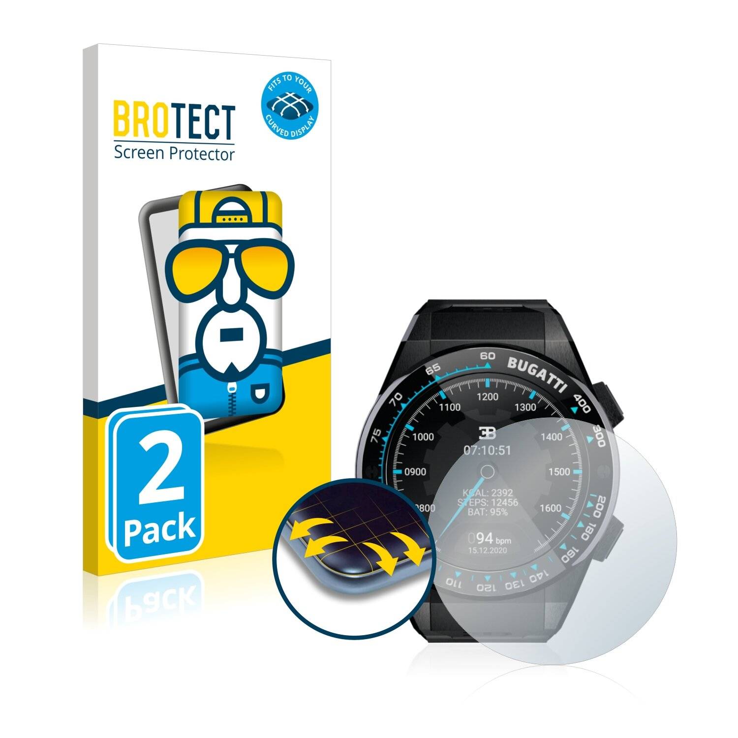 2x BROTECT Flex Full-Cover Displayschutzfolie für Bugatti Ceramique Edition One Pur