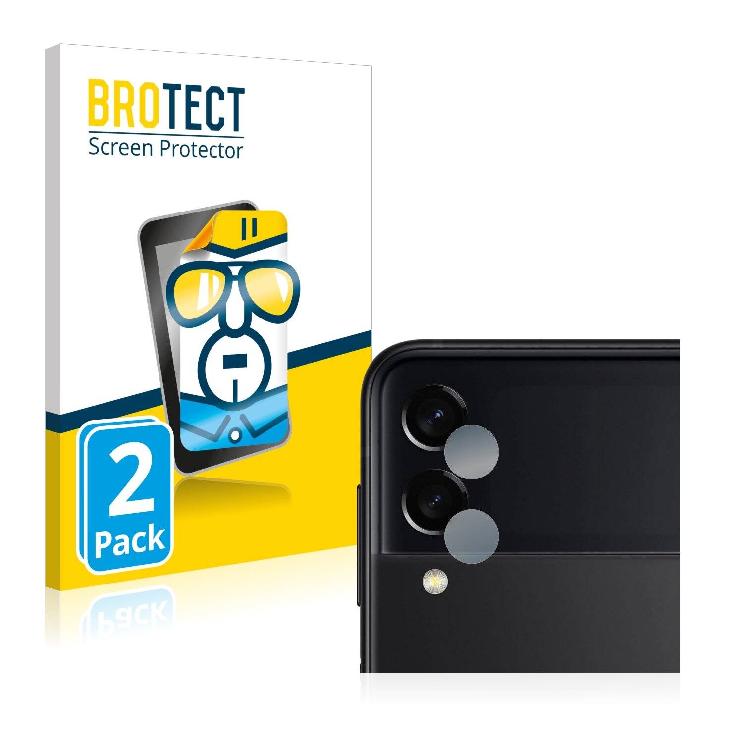2x BROTECT HD-Clear Displayschutzfolie für Samsung Galaxy Z Flip 3 5G (NUR