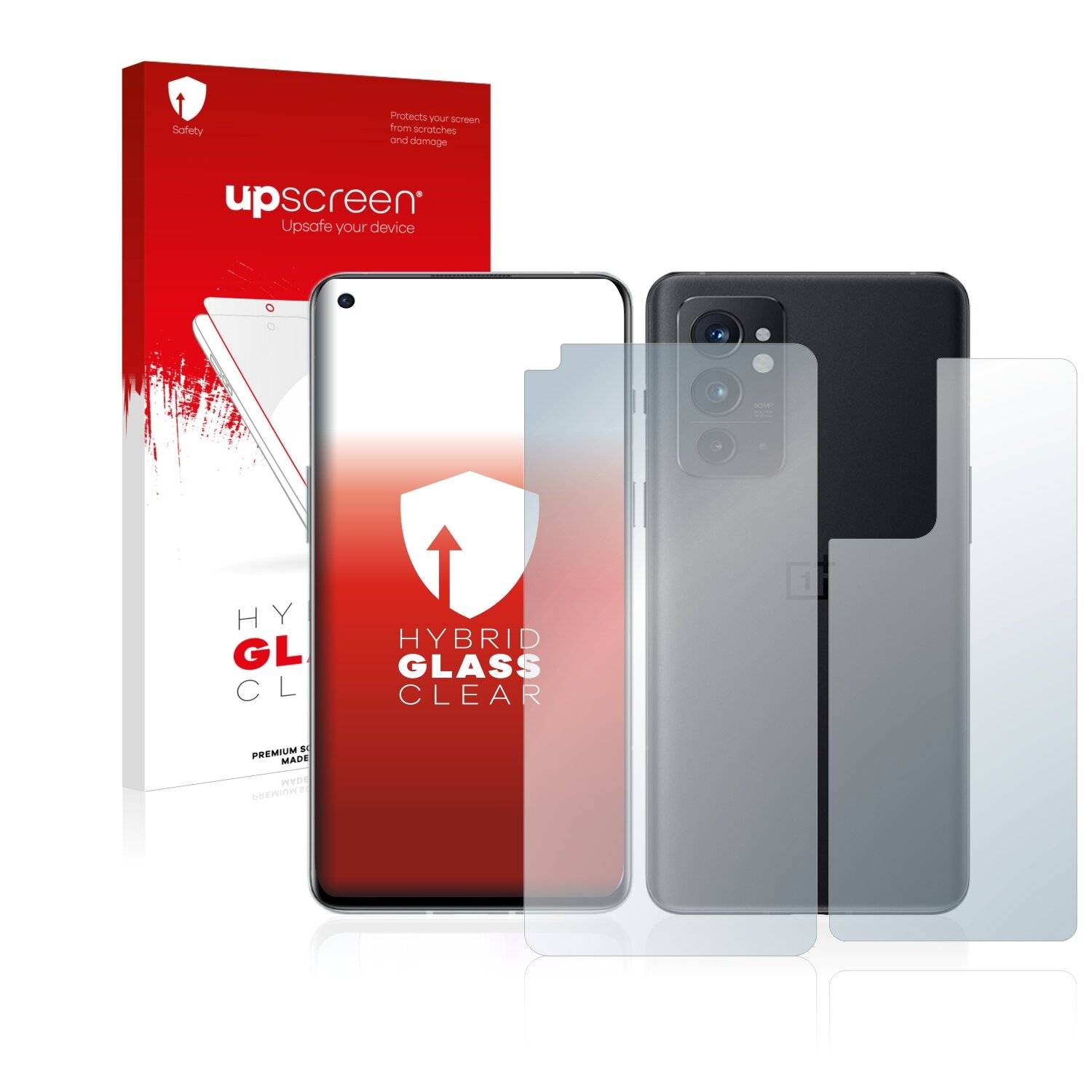 upscreen Hybrid Glass Clear Premium Schutzglas Folie für OnePlus 9RT 5G (Vorder +
