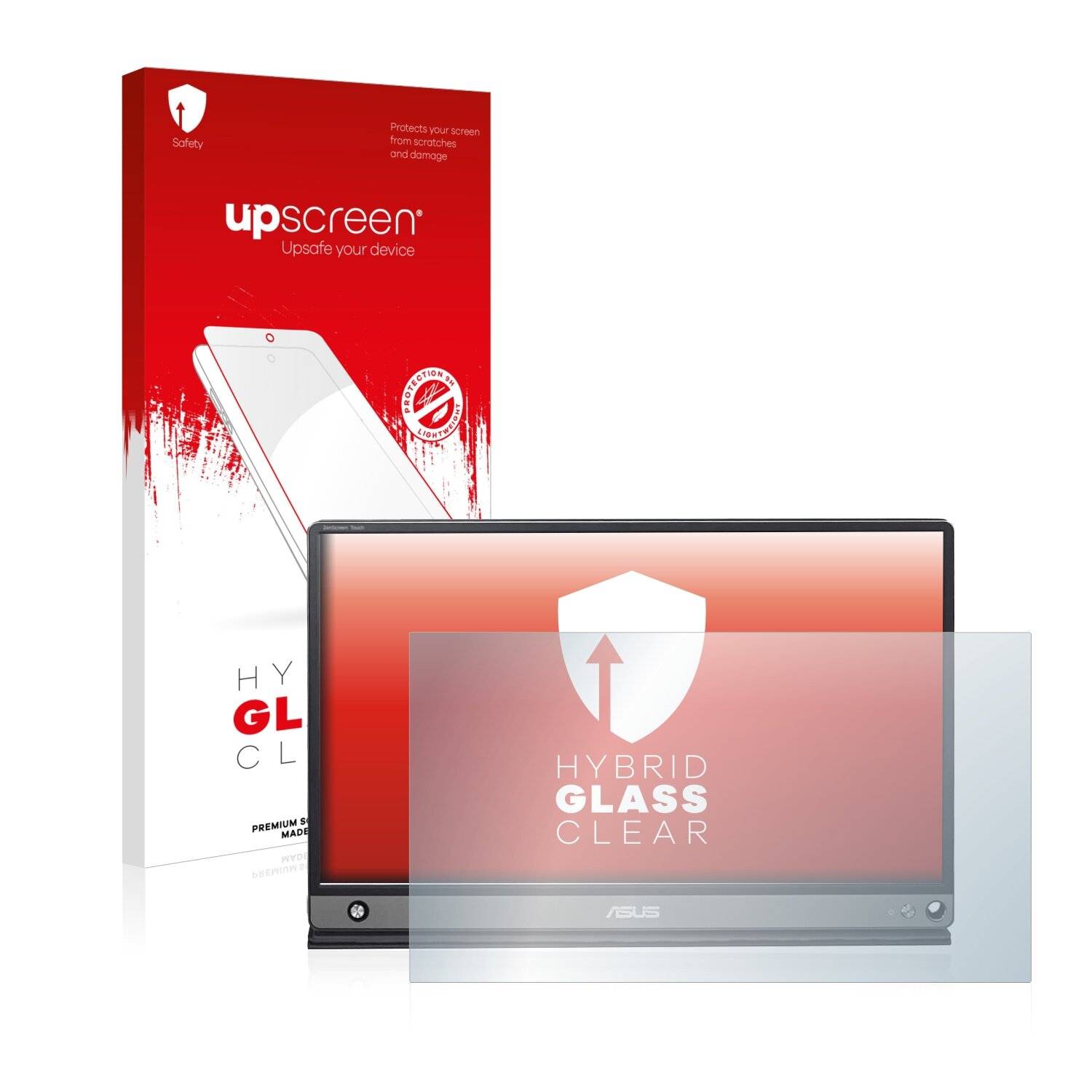 upscreen Hybrid Glass Clear Premium Schutzglas Folie für Asus ZenScreen