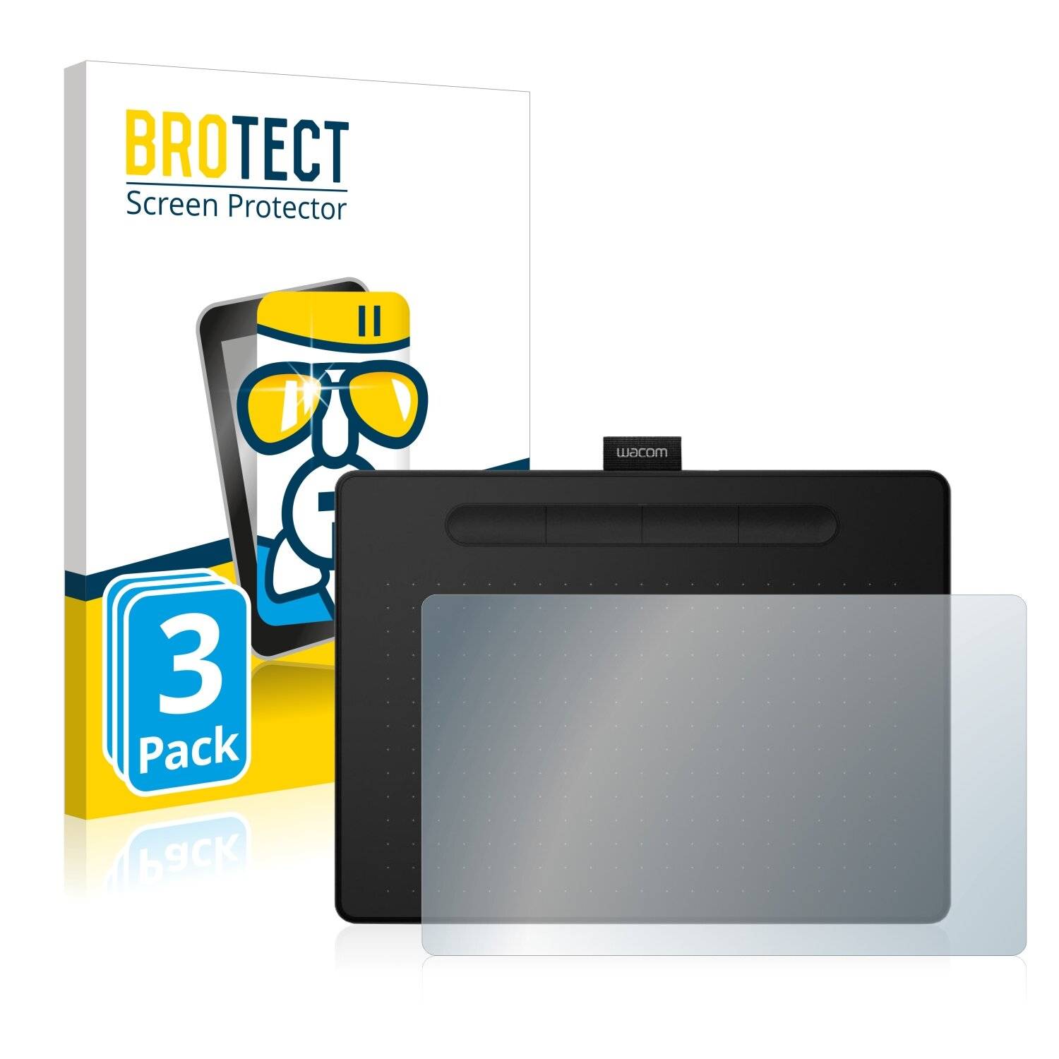 3x BROTECT AirGlass Schutzglas Folie für Wacom Intuos PT
