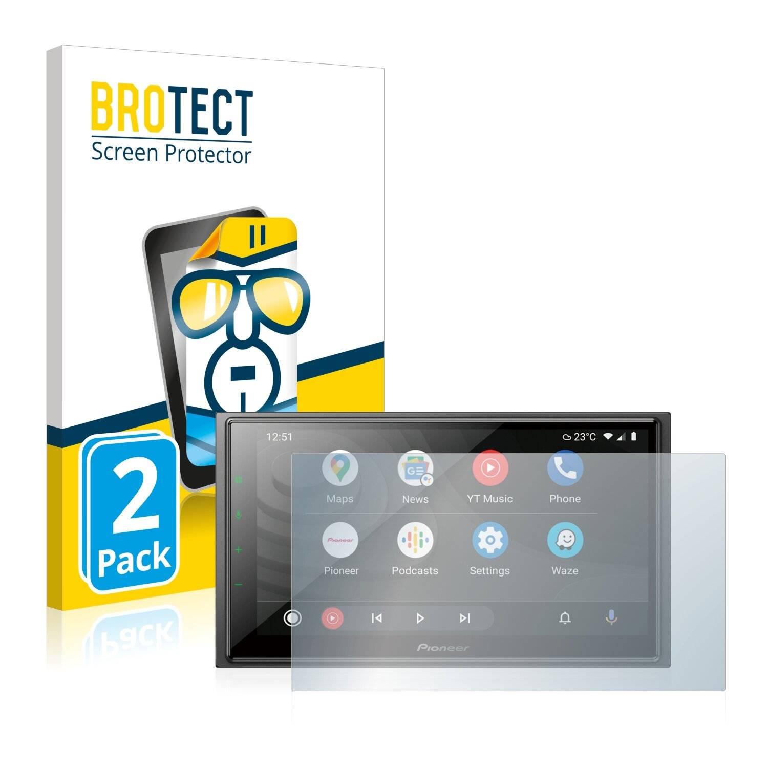 2x BROTECT HD-Clear Displayschutzfolie für Pioneer