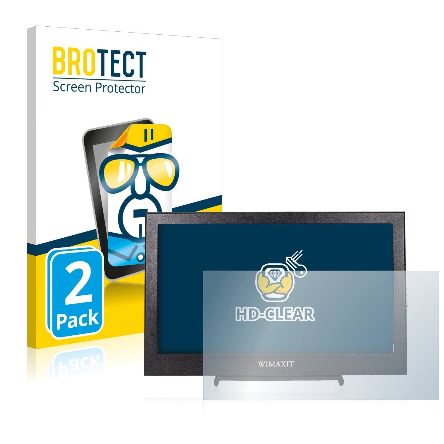 2x BROTECT HD-Clear Displayschutzfolie für Wimaxit M1160 Portable Monitor