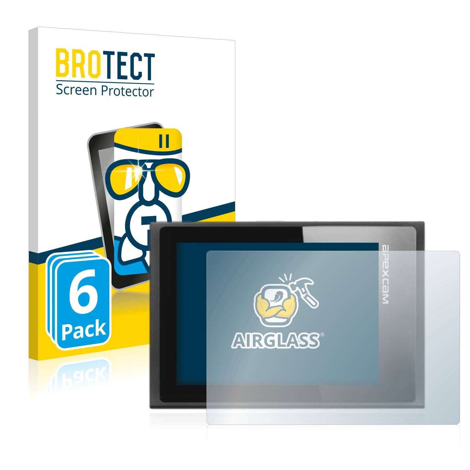 6x BROTECT AirGlass Schutzglas Folie für Apexcam M80