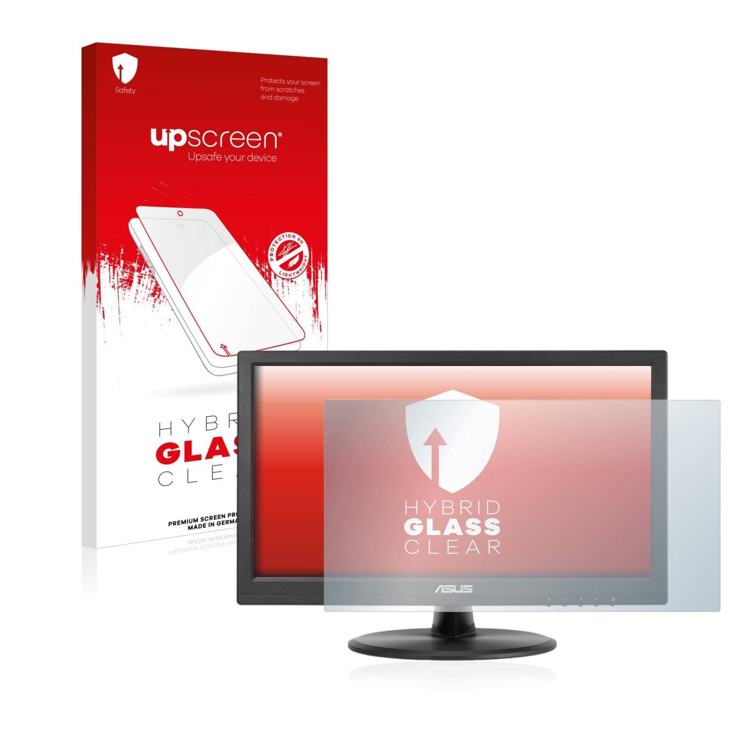 upscreen Hybrid Glass Clear Premium Schutzglas Folie für Asus