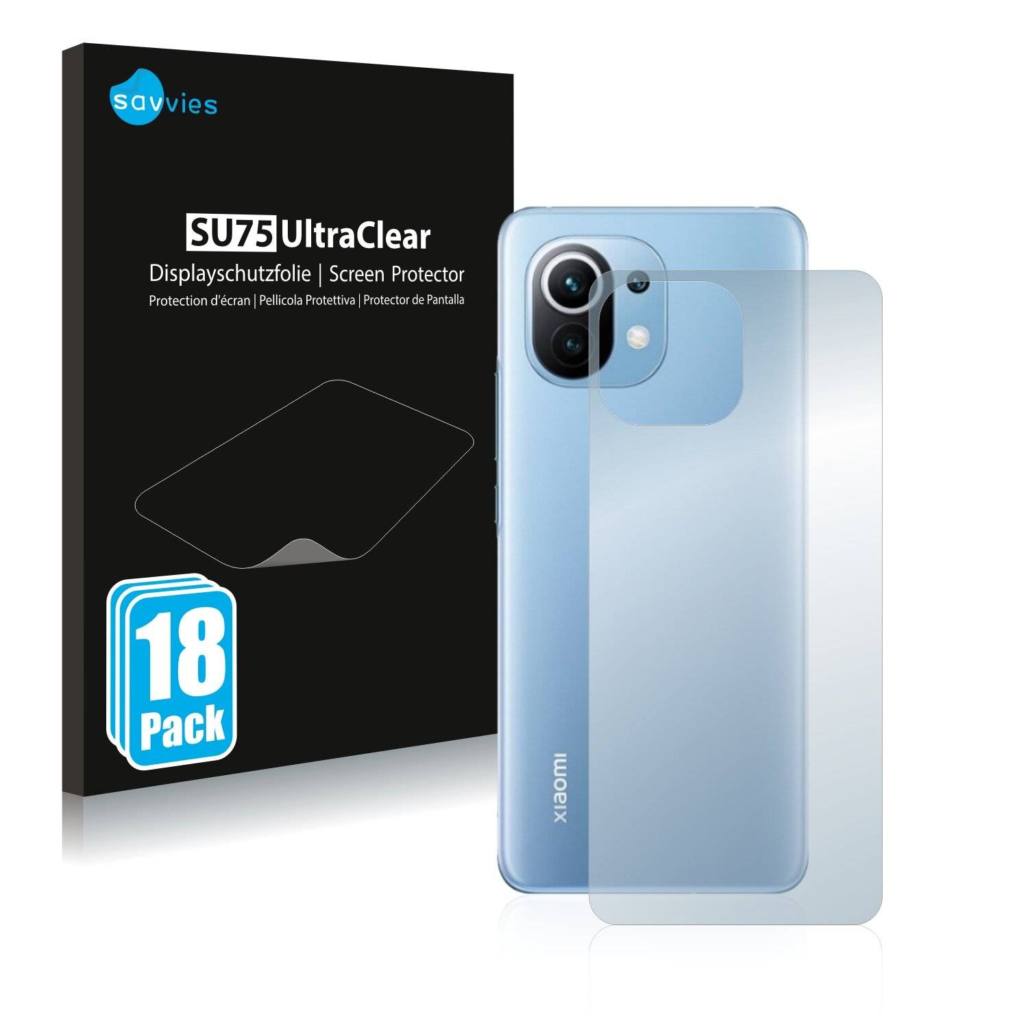 18x Savvies SU75 Displayschutzfolie für Xiaomi Mi 11 Lite
