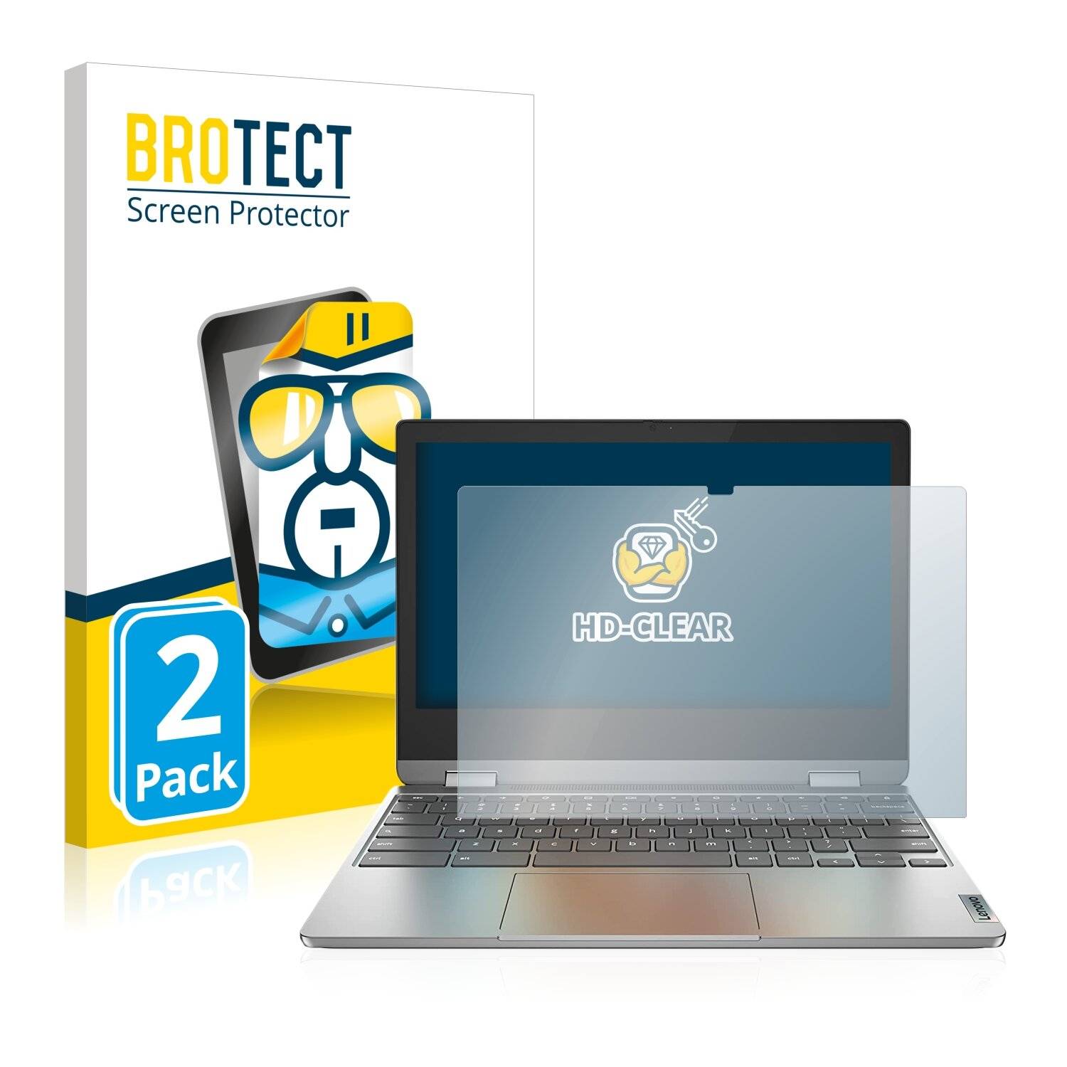 2x BROTECT HD-Clear Displayschutzfolie für Lenovo IdeaPad Flex 3