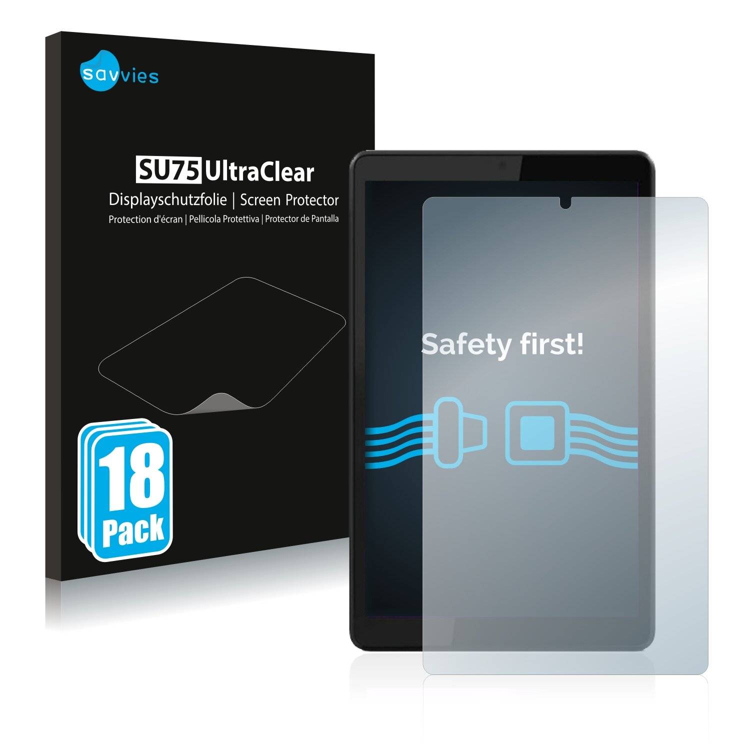 18x Savvies SU75 Displayschutzfolie für Lenovo Tab M8 (3.