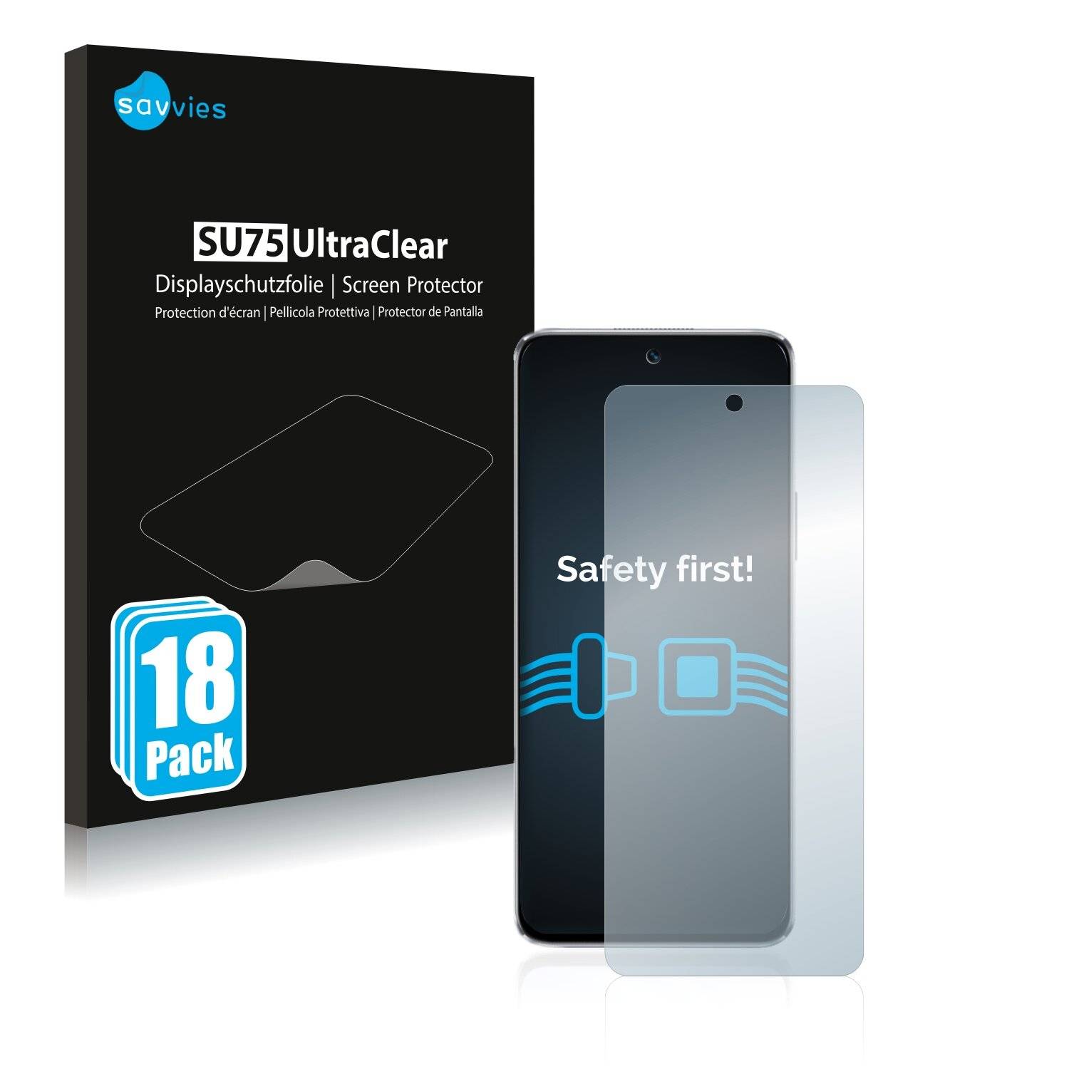 18x Savvies SU75 Displayschutzfolie für Huawei Nova 8 SE Vitality